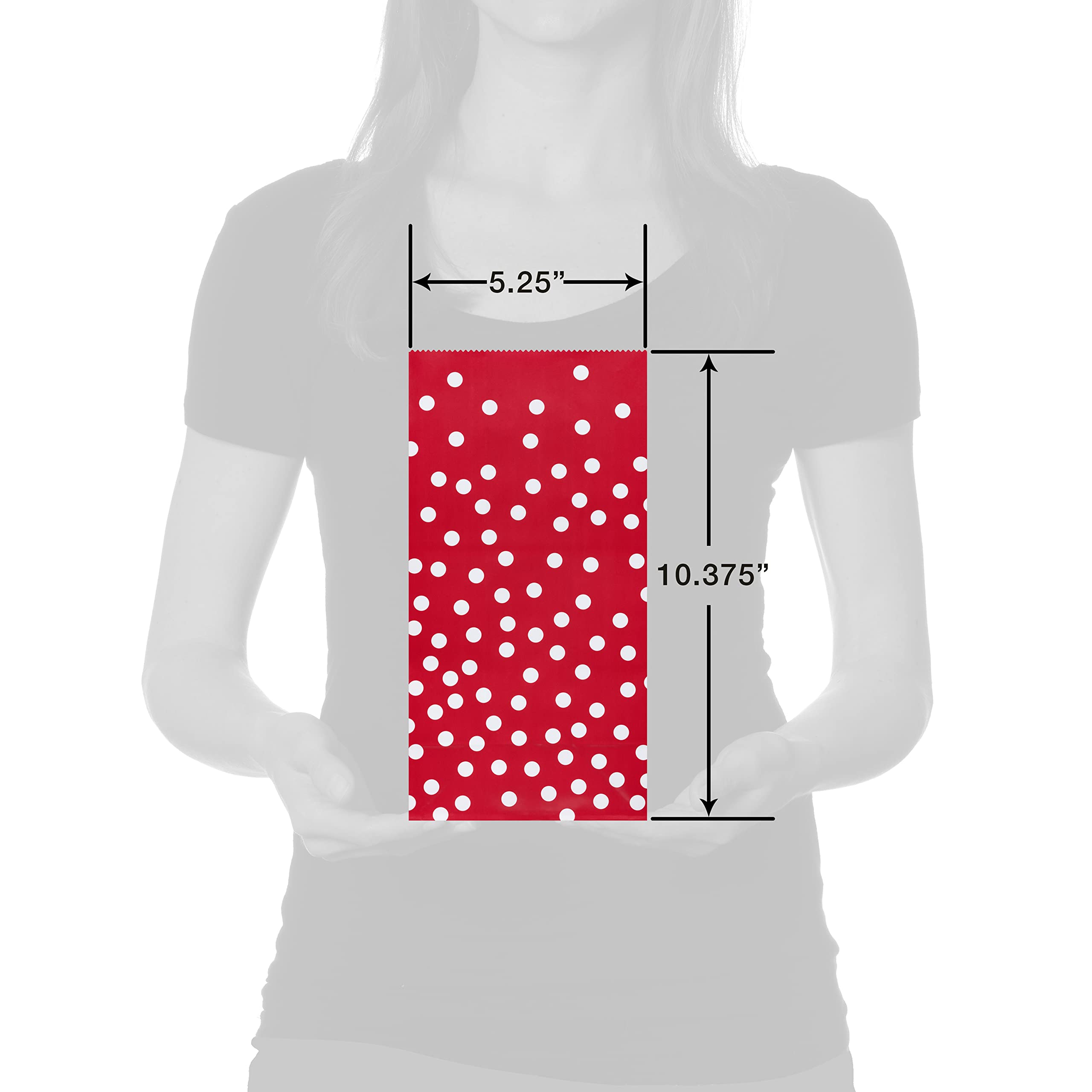 American Greetings 10.375'' Red Goodie Bags, Stripes and Polka Dots (16 Bags) - Image 5