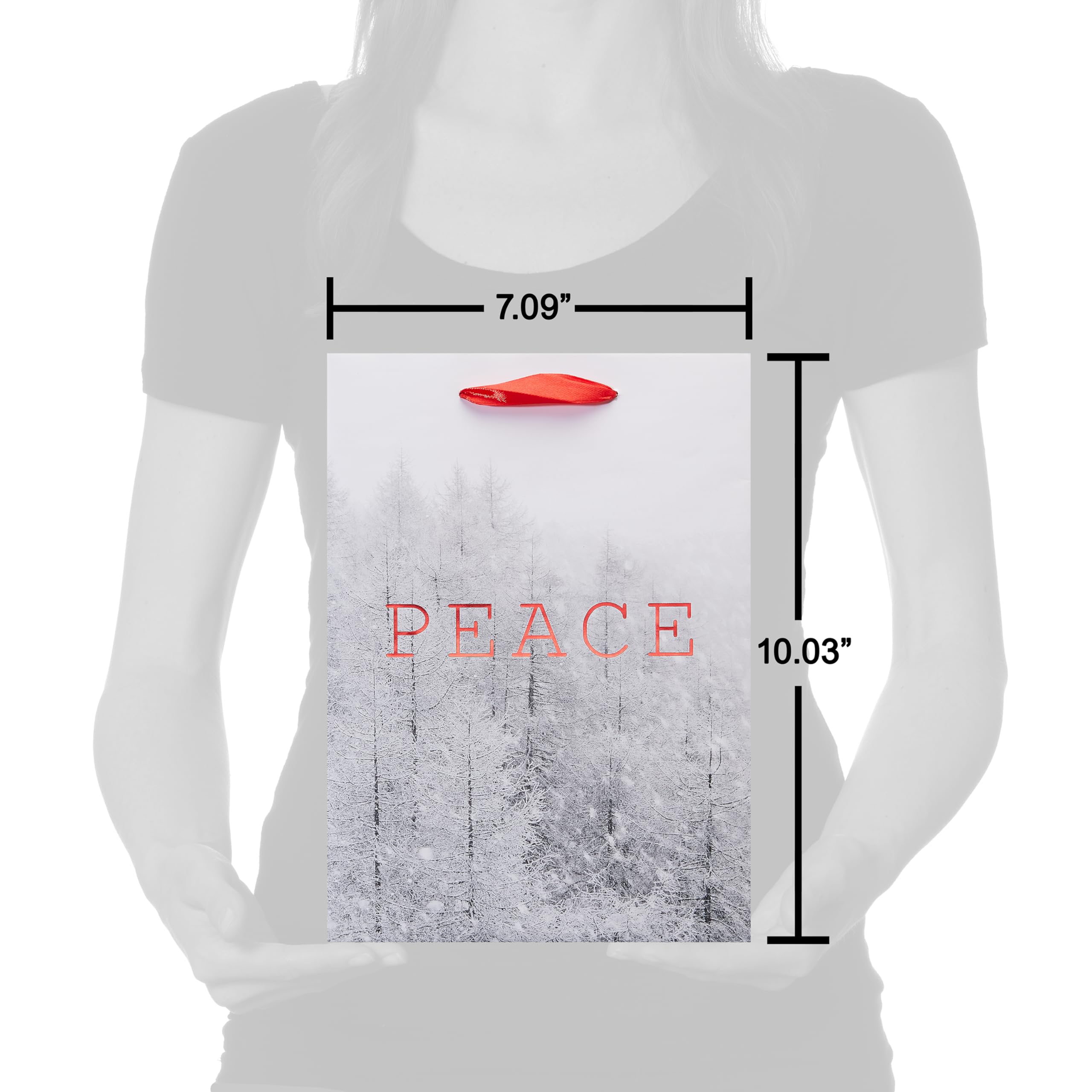 American Greetings 10" Medium Christmas Gift Bags, Sweater Patterns and Snowy Trees (4 Bags) - Image 6