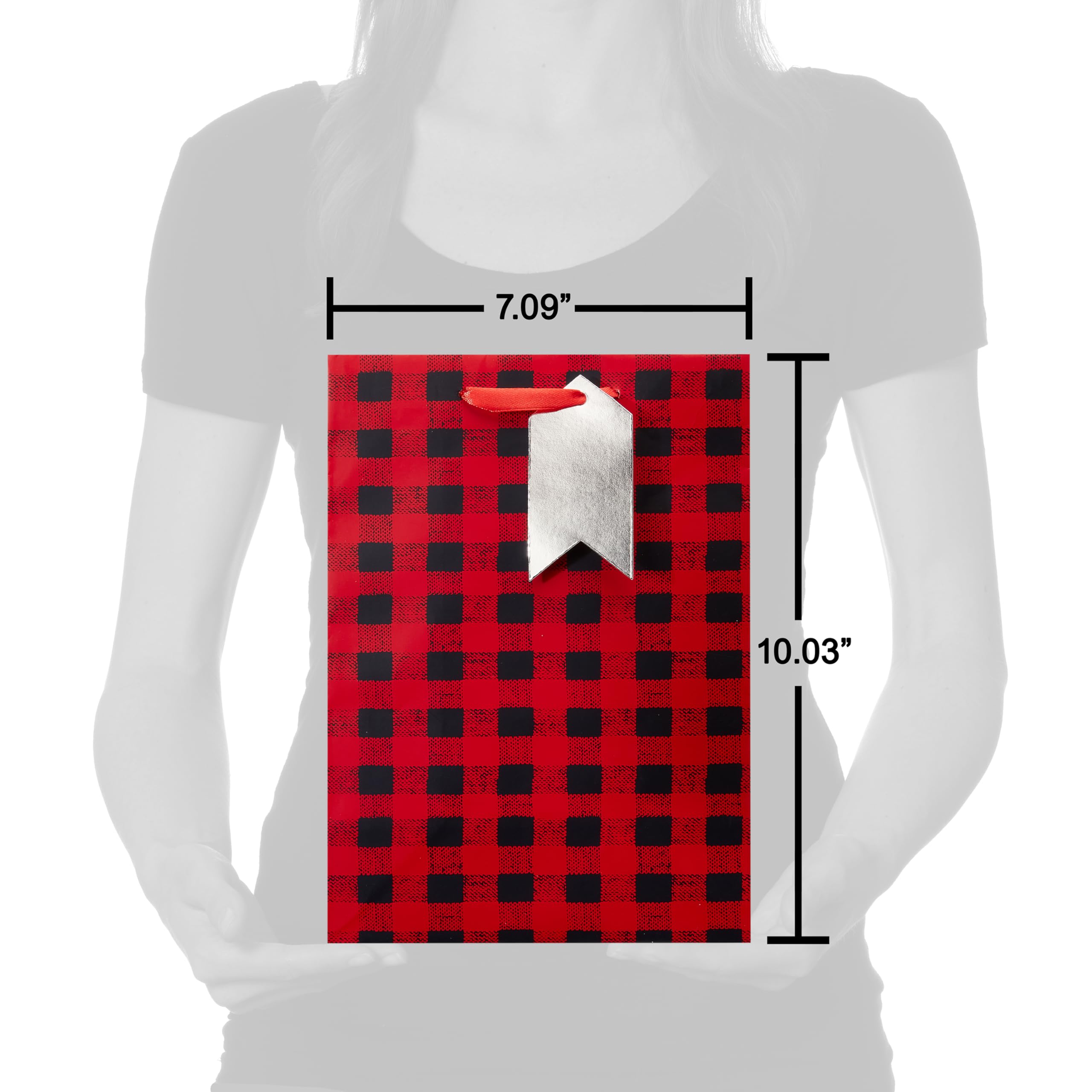 American Greetings 10" Medium Christmas Gift Bags, Sweater Patterns and Snowy Trees (4 Bags) - Image 7