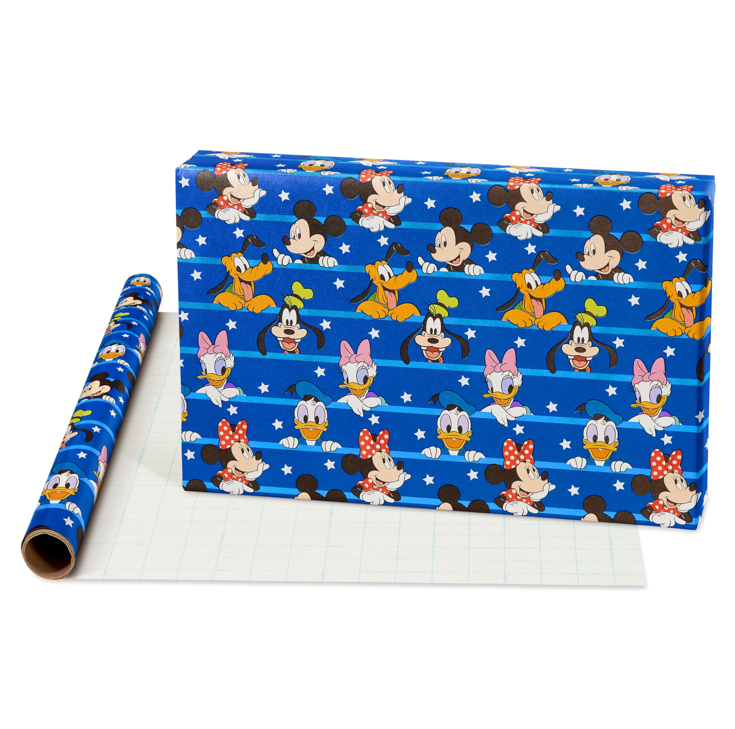 American Greetings 105 sq. ft. Disney Wrapping Paper Set with Gridlines for Kids Birthday, Baby Shower and All Occasions, Mickey Mouse, Minnie Mouse, Pluto and Polka Dots (3 Rolls, 30 in. x 14 ft. each) - Image 4