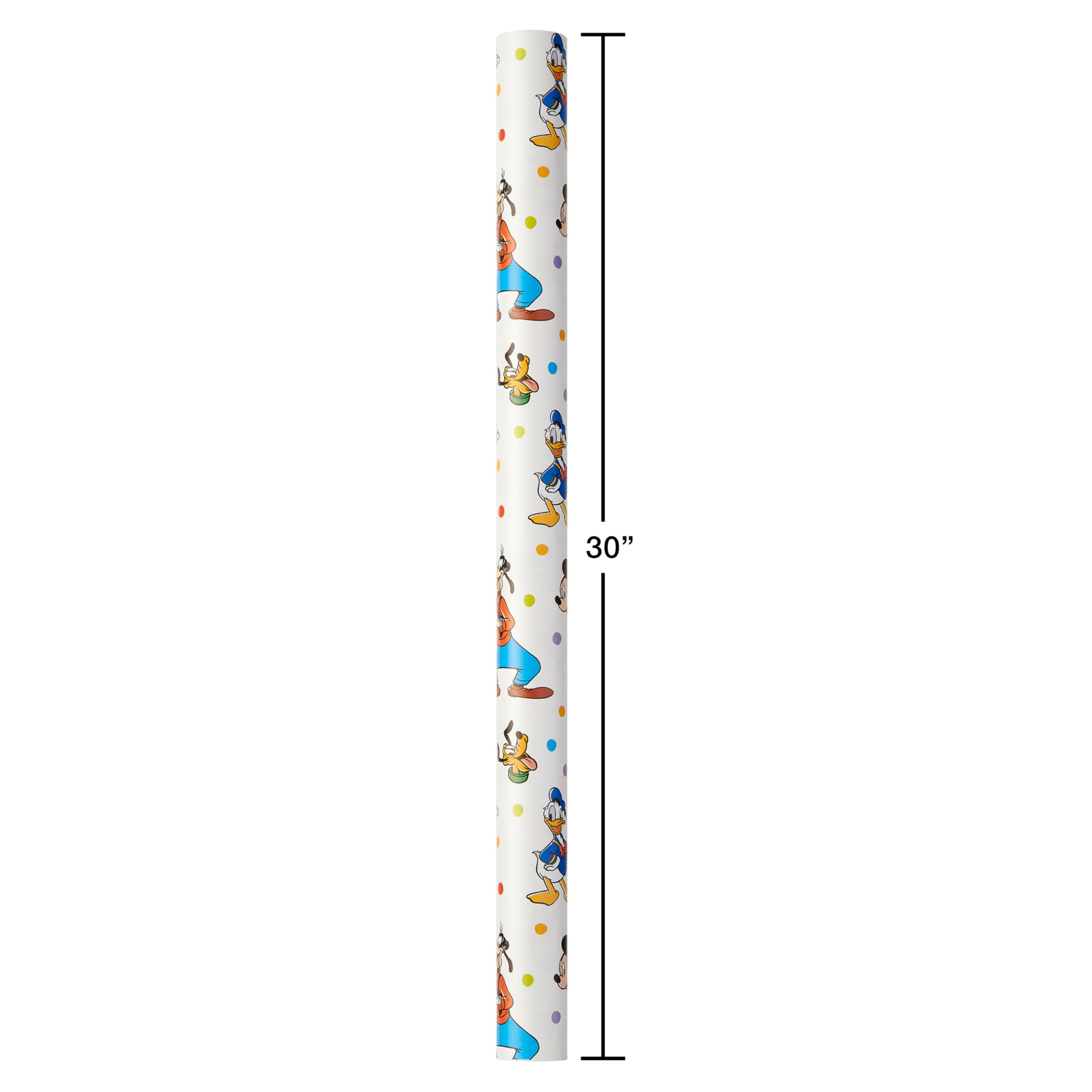 American Greetings 105 sq. ft. Disney Wrapping Paper Set with Gridlines for Kids Birthday, Baby Shower and All Occasions, Mickey Mouse, Minnie Mouse, Pluto and Polka Dots (3 Rolls, 30 in. x 14 ft. each) - Image 6