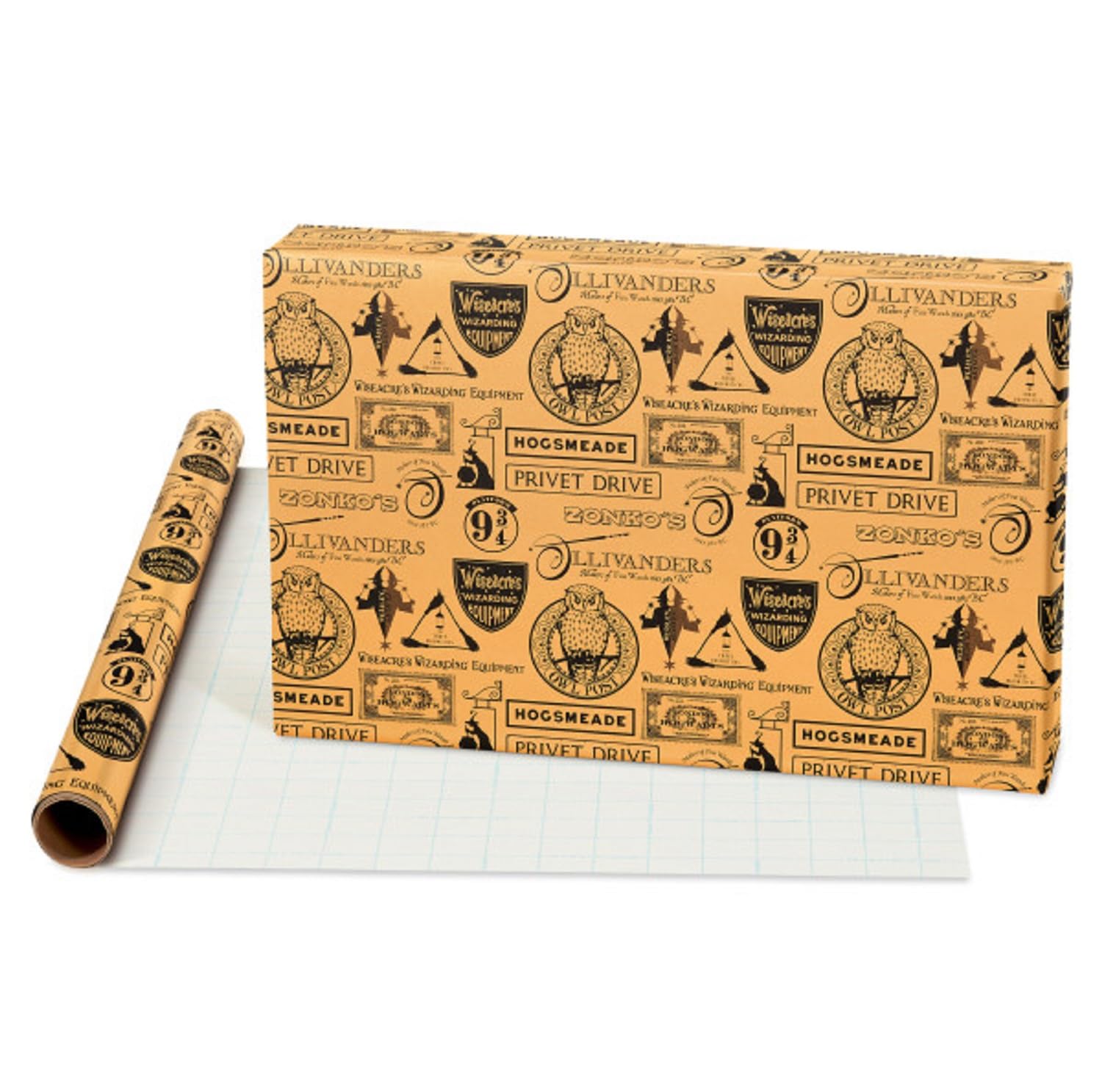 American Greetings 105 sq. ft. Harry Potter Wrapping Paper Set with Gridlines for Birthdays, Graduations and All Occasions, Hogwarts House Crests, Gryffindor Robe and Marauders Map (3 Rolls, 30 in. x 14 ft. each) - Image 2