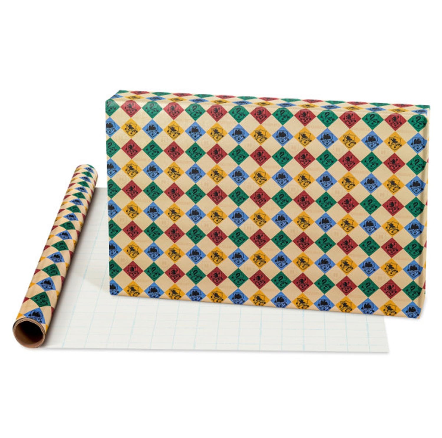 American Greetings 105 sq. ft. Harry Potter Wrapping Paper Set with Gridlines for Birthdays, Graduations and All Occasions, Hogwarts House Crests, Gryffindor Robe and Marauders Map (3 Rolls, 30 in. x 14 ft. each) - Image 3