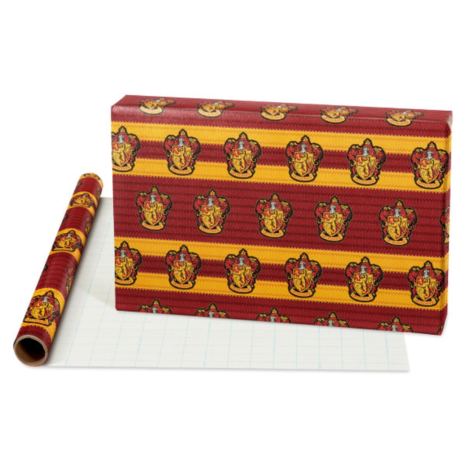 American Greetings 105 sq. ft. Harry Potter Wrapping Paper Set with Gridlines for Birthdays, Graduations and All Occasions, Hogwarts House Crests, Gryffindor Robe and Marauders Map (3 Rolls, 30 in. x 14 ft. each) - Image 4