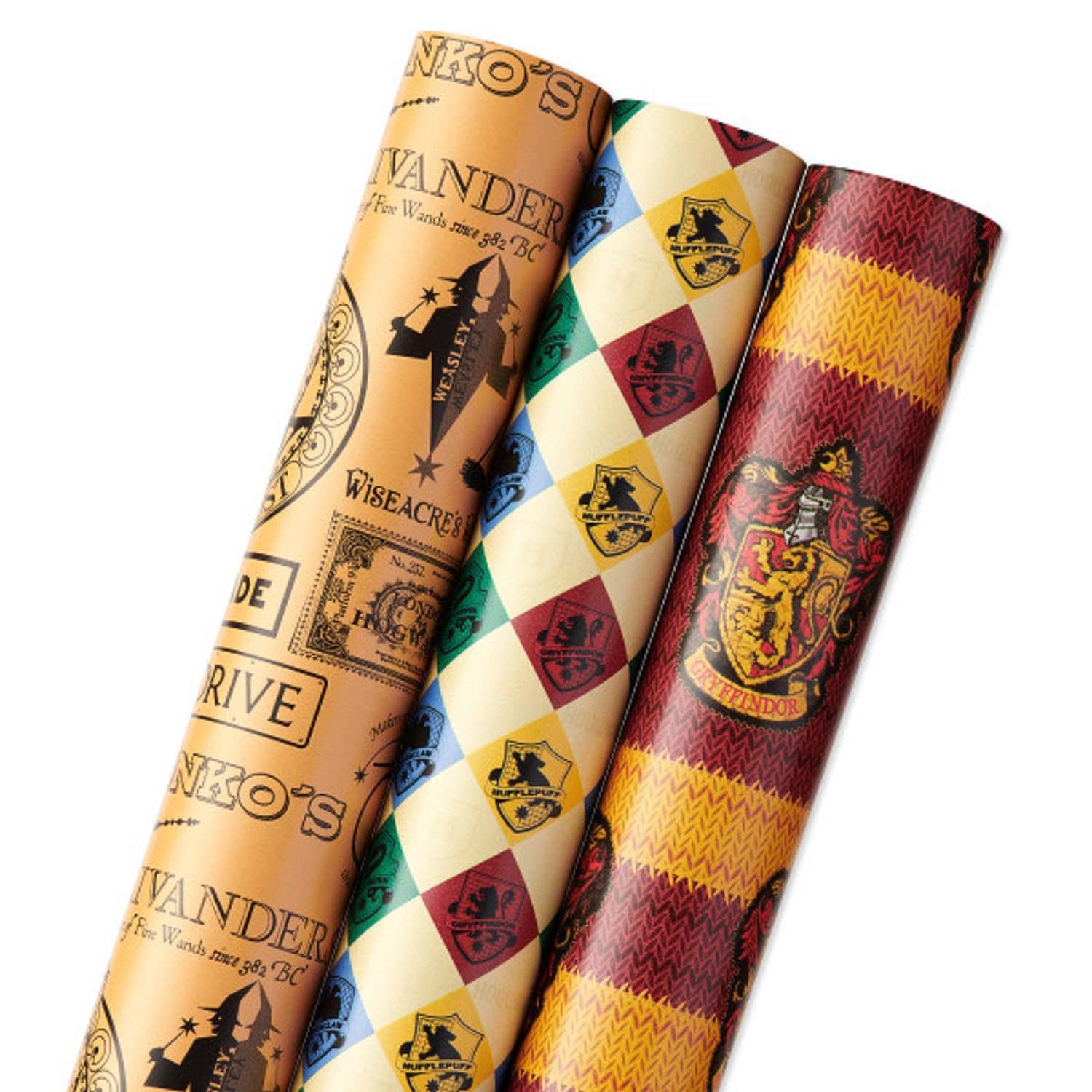 American Greetings 105 sq. ft. Harry Potter Wrapping Paper Set with Gridlines for Birthdays, Graduations and All Occasions, Hogwarts House Crests, Gryffindor Robe and Marauders Map (3 Rolls, 30 in. x 14 ft. each) - Image 5