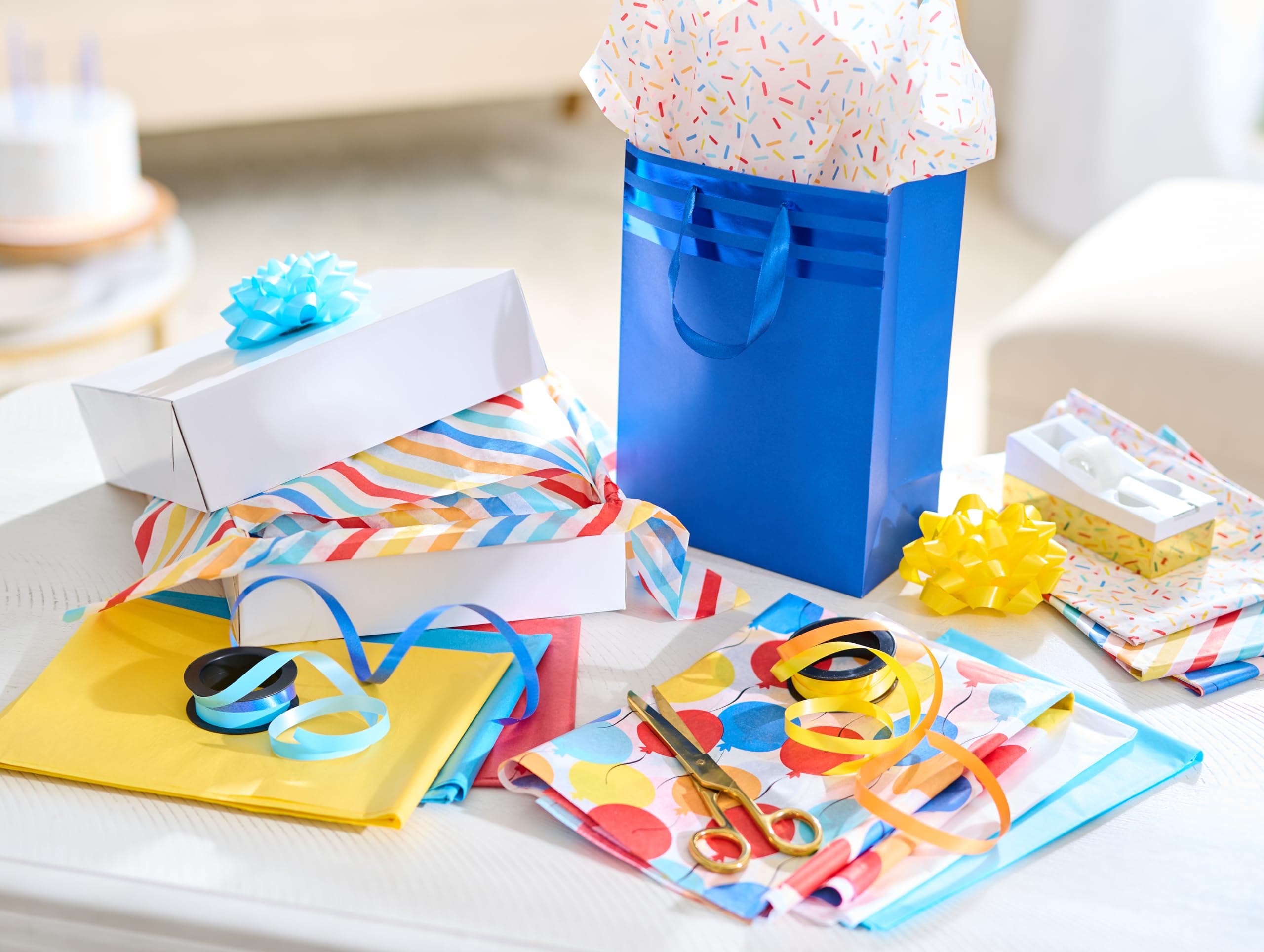 American Greetings 125 Sheet 20 in. x 20 in. Bulk Multicolor and Patterned Birthday Tissue Paper for Gift Bags, Crafts, and Birthday (Balloons & Confetti) - Image 7