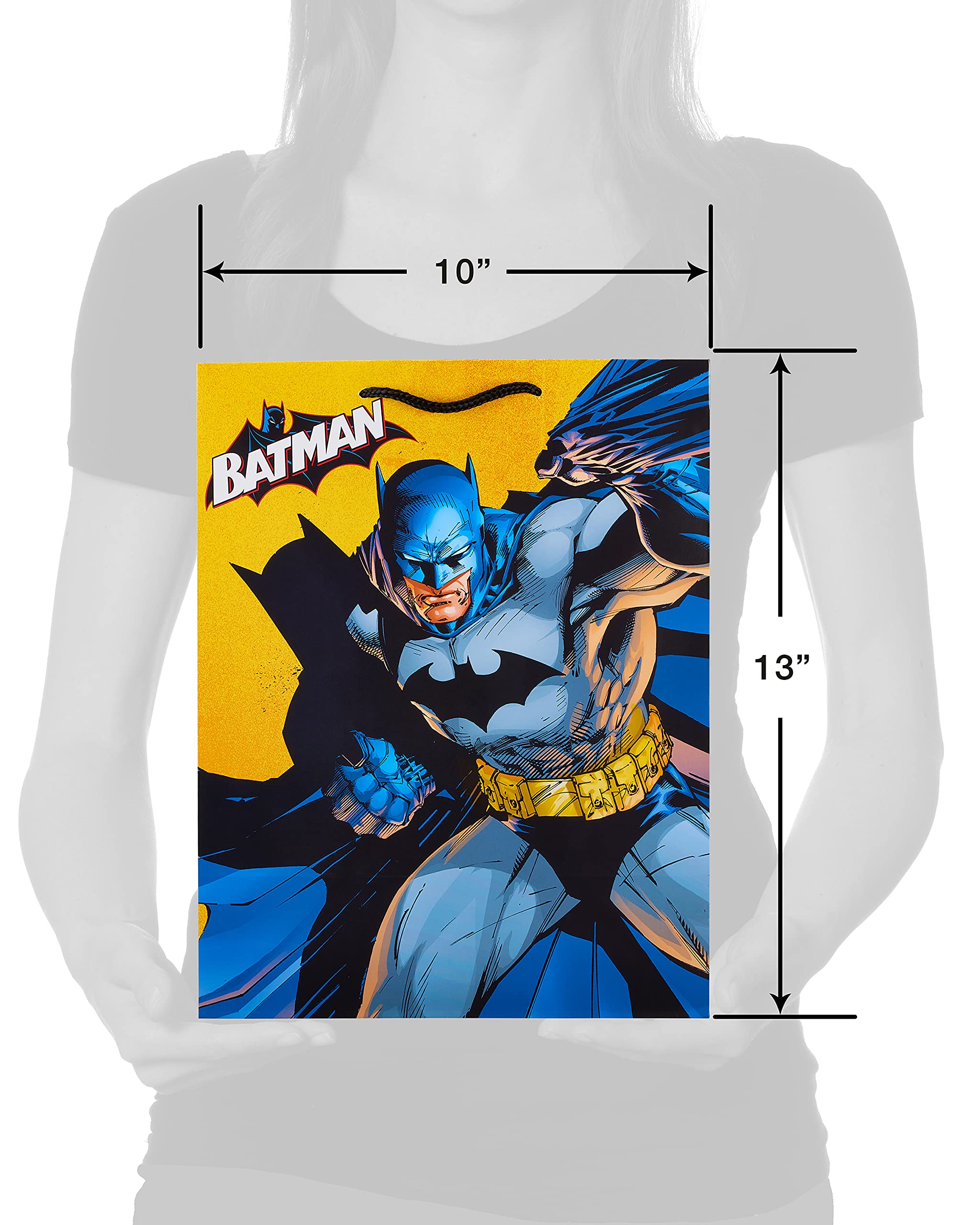 American Greetings 13" Large Gift Bag with Tissue Paper, Batman (1 Bag, 6-Sheets) - Image 4