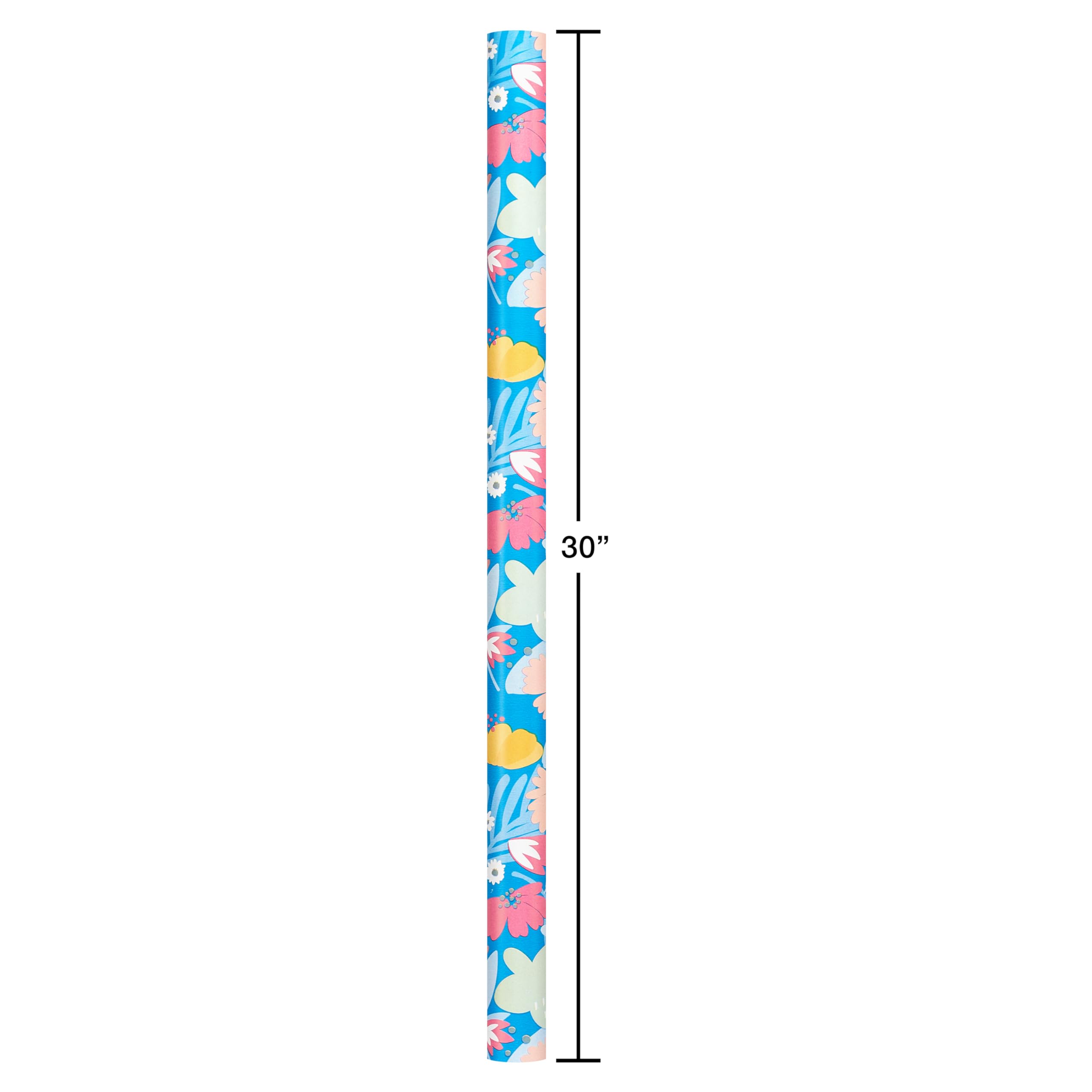 American Greetings 160 sq. ft. Reversible Wrapping Paper Bundle for Birthdays and All Occasions, Floral and Happy Birthday Text (4 Rolls, 30 in. x 16 ft.) - Image 7