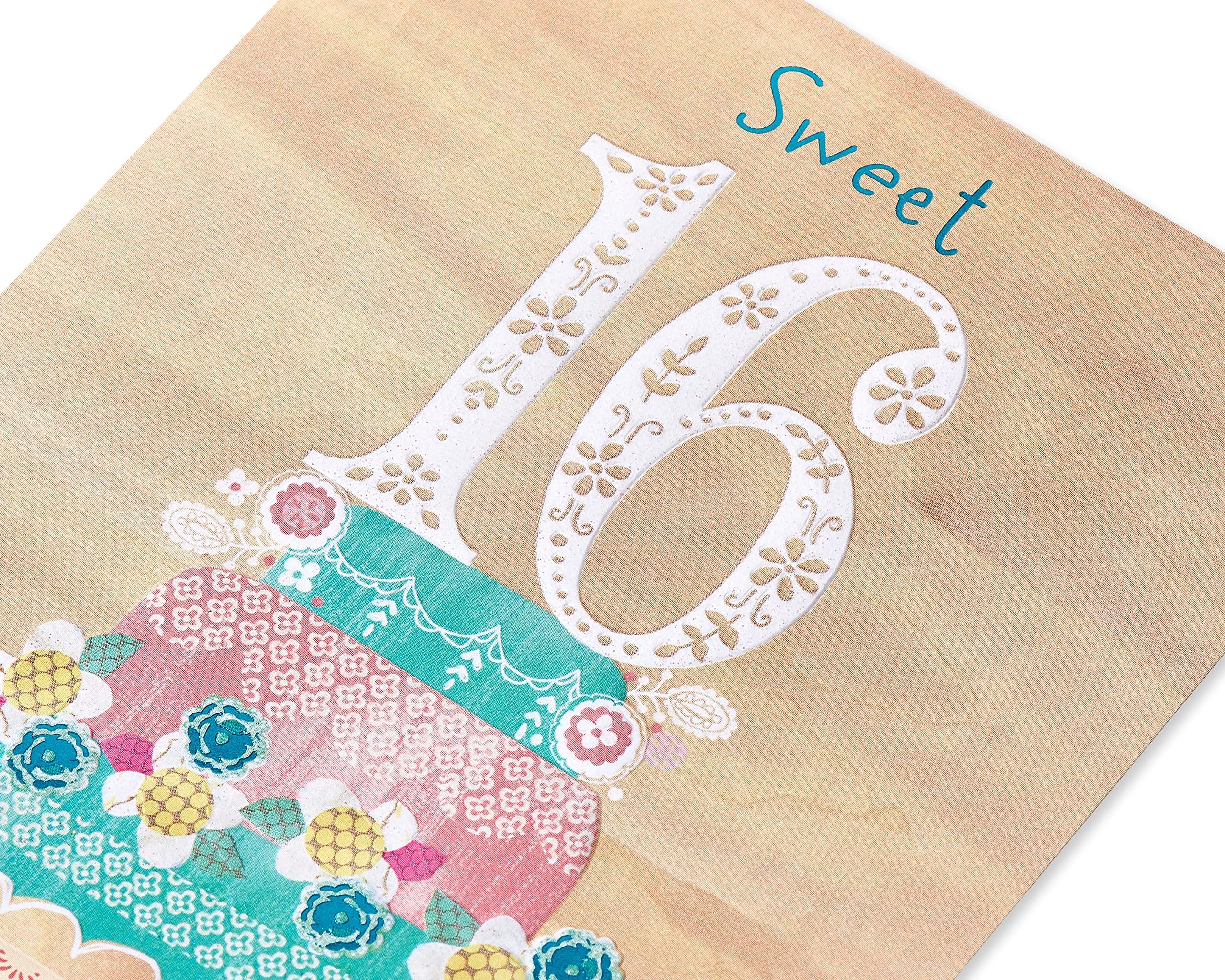 American Greetings 16th Birthday Card for Her (Sweet 16 Cake) - Image 4