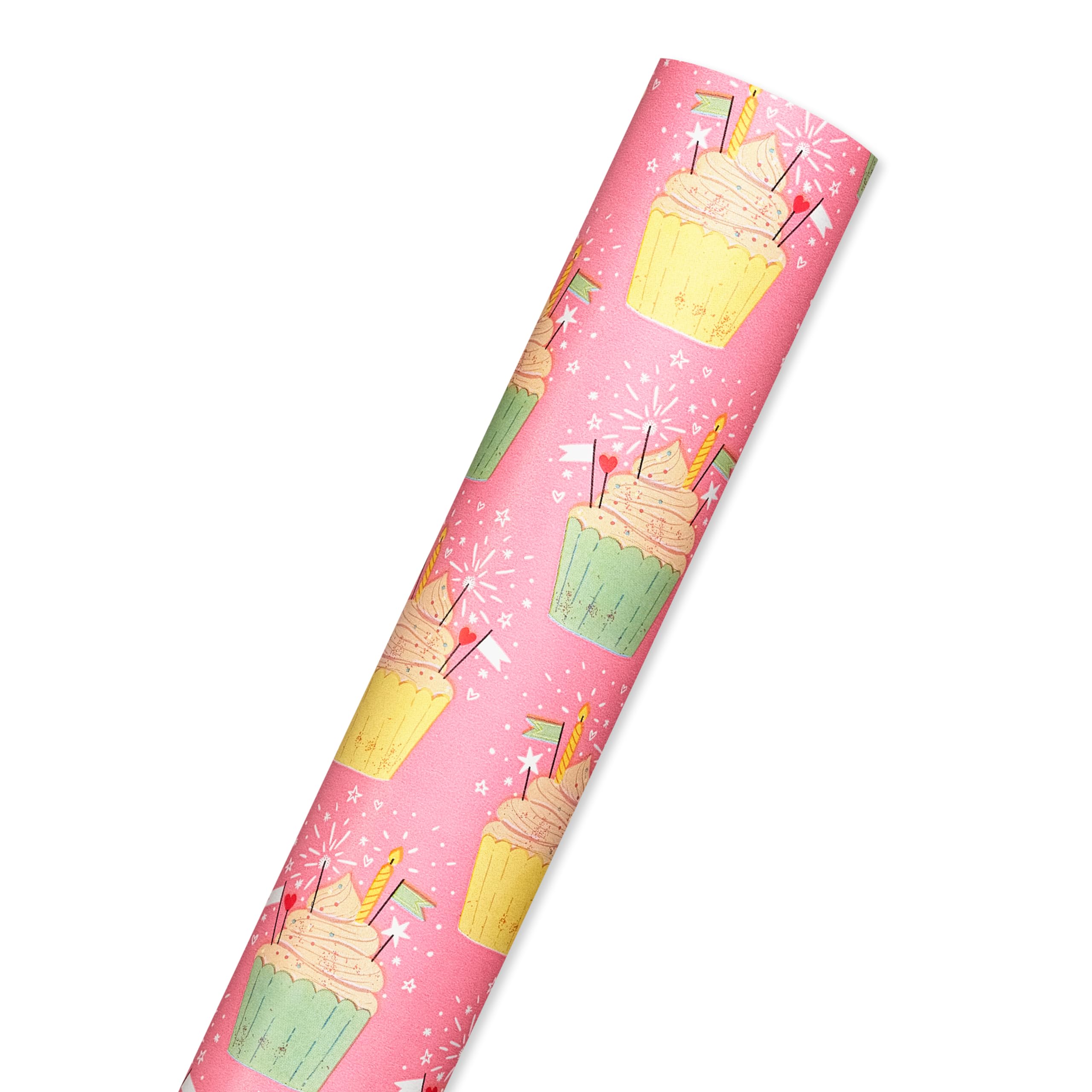 American Greetings 175 sq. ft. Reversible Wrapping Paper for Birthdays and All Occasions, Birthday Cupcakes (1 Roll, 30 in x 70 ft.) - Image 4