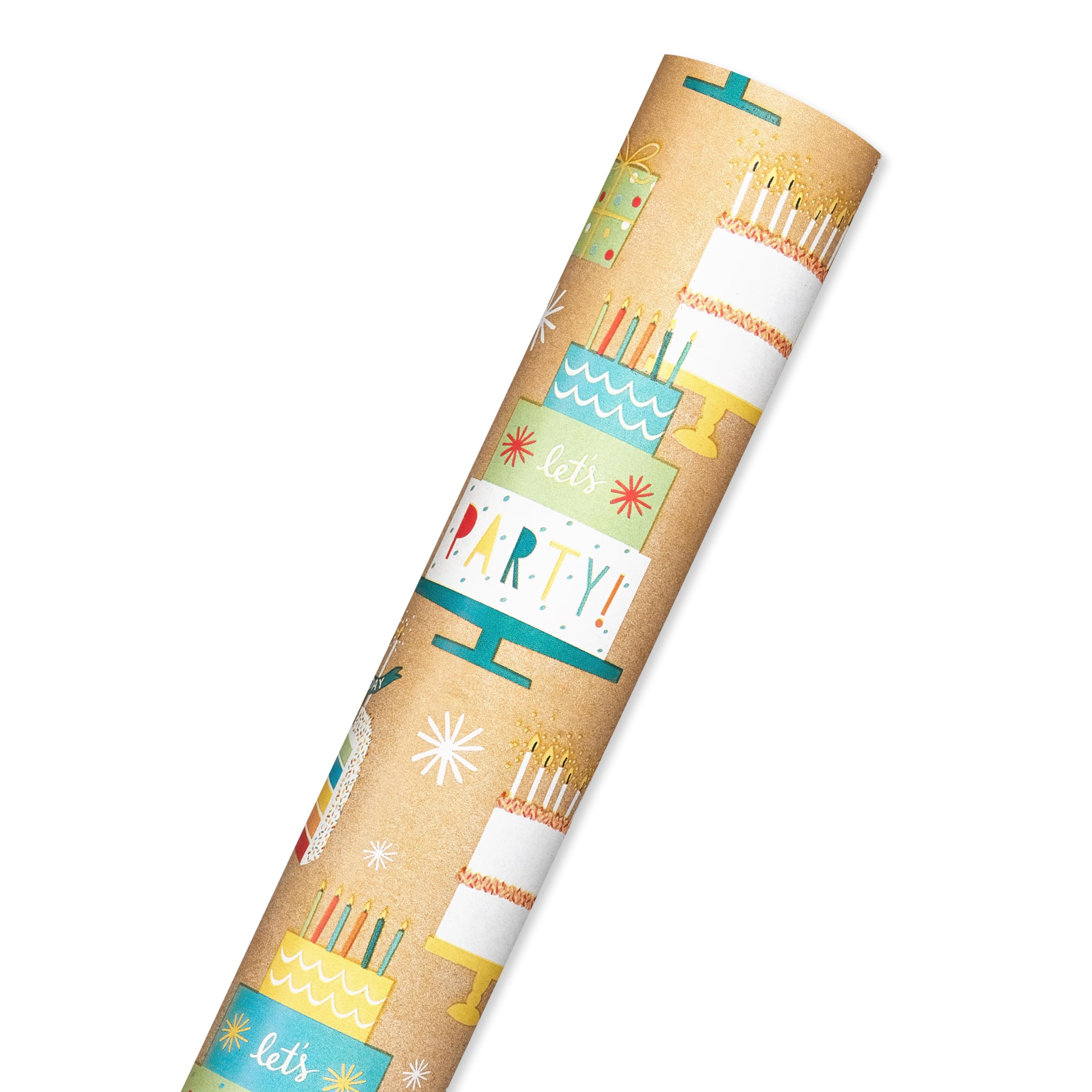 American Greetings 175 sq. ft. Reversible Wrapping Paper for Birthdays and All Occasions, Birthday Cakes and Gifts (1 Roll, 30 in x 70 ft.) - Image 4