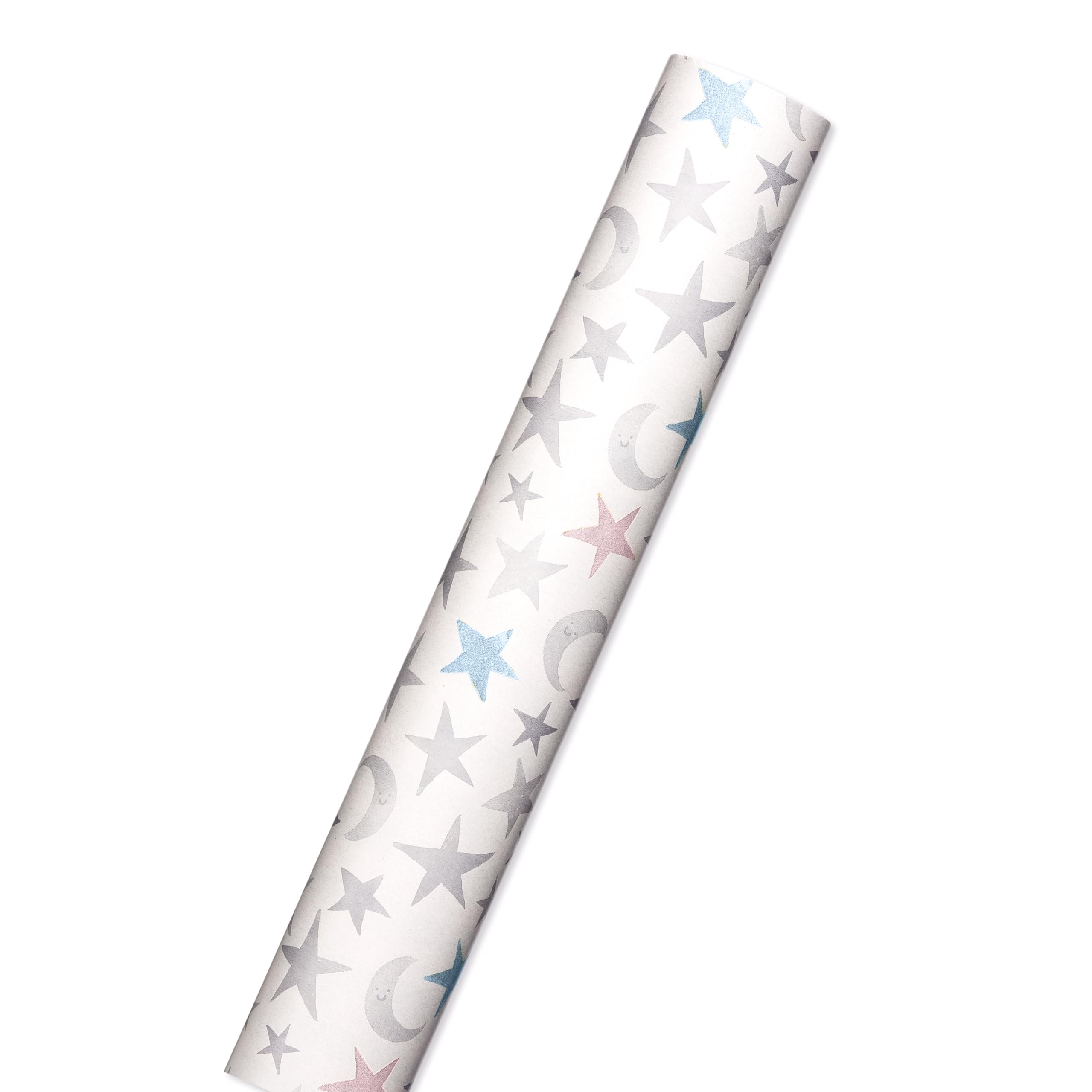 American Greetings 175 sq. ft. Reversible Wrapping Paper for Baby Showers, Kid's Birthdays and All Occasions, Moon and Stars (1 Roll, 30 in x 70 ft.) - Image 4