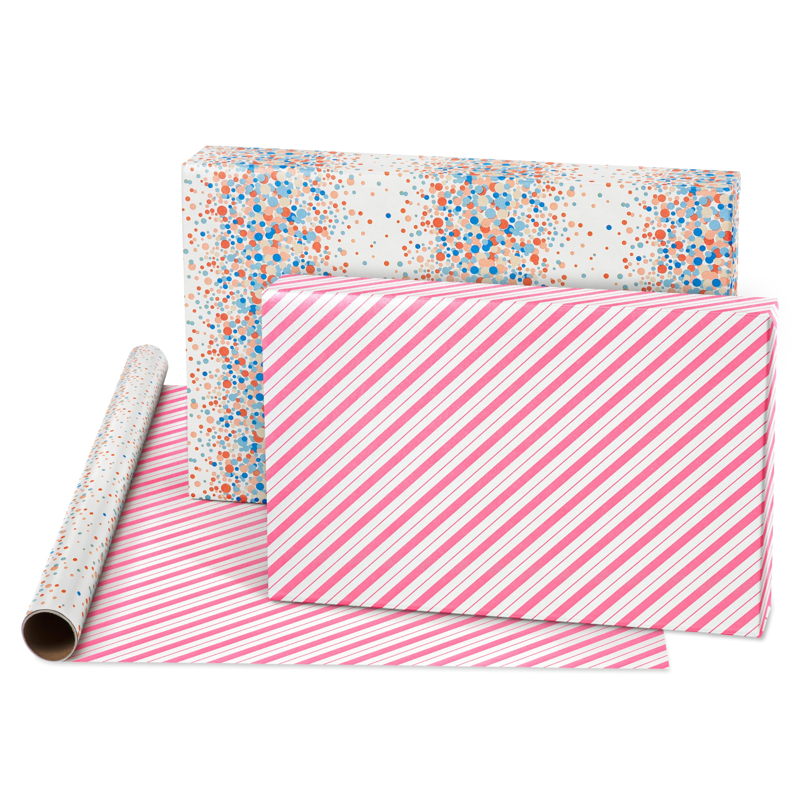 American Greetings 175 sq. ft. Reversible Wrapping Paper for Birthdays, Weddings, Bridal Showers, Baby Showers and All Occasions, Multicolored Polka Dots (1 Roll, 30 in x 70 ft.) - Image 3