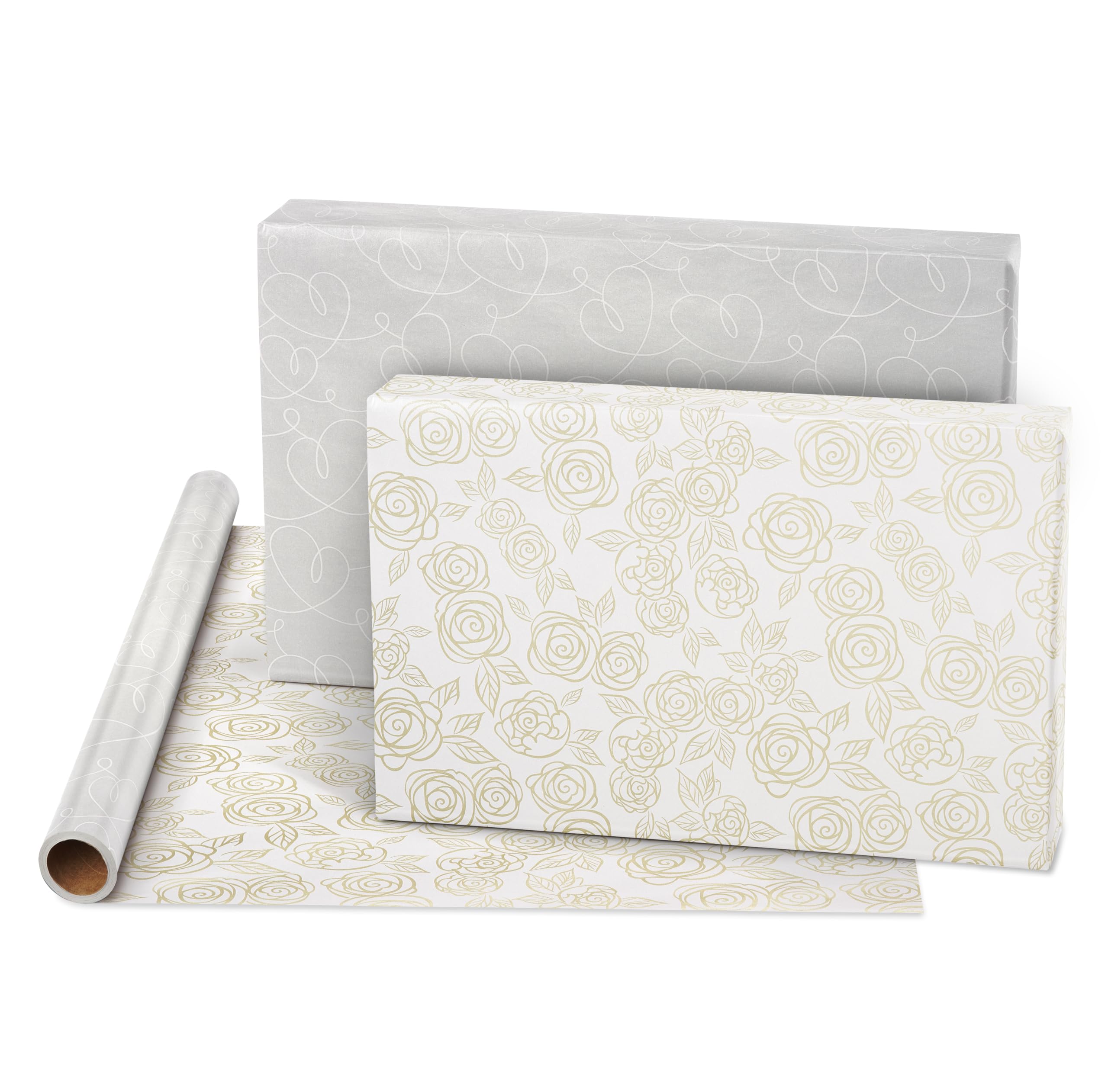 American Greetings 175 sq. ft. Reversible Wrapping Paper for Weddings, Anniversaries, Bridal Showers and All Occasions, Hand-Drawn Hearts (1 Roll, 30 in x 70 ft.) - Image 3