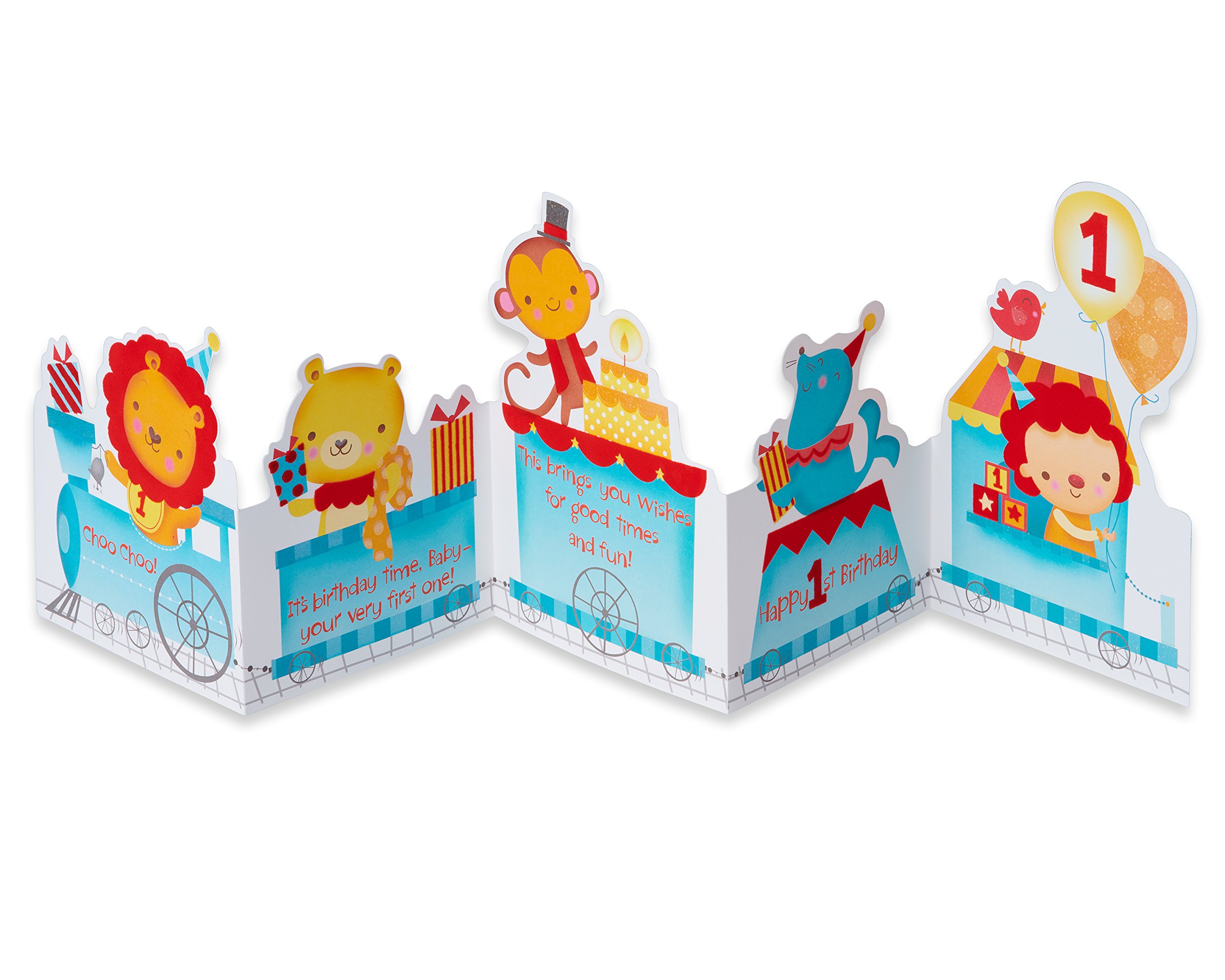 American Greetings 1st Birthday Card (Choo-Choo) - Image 2