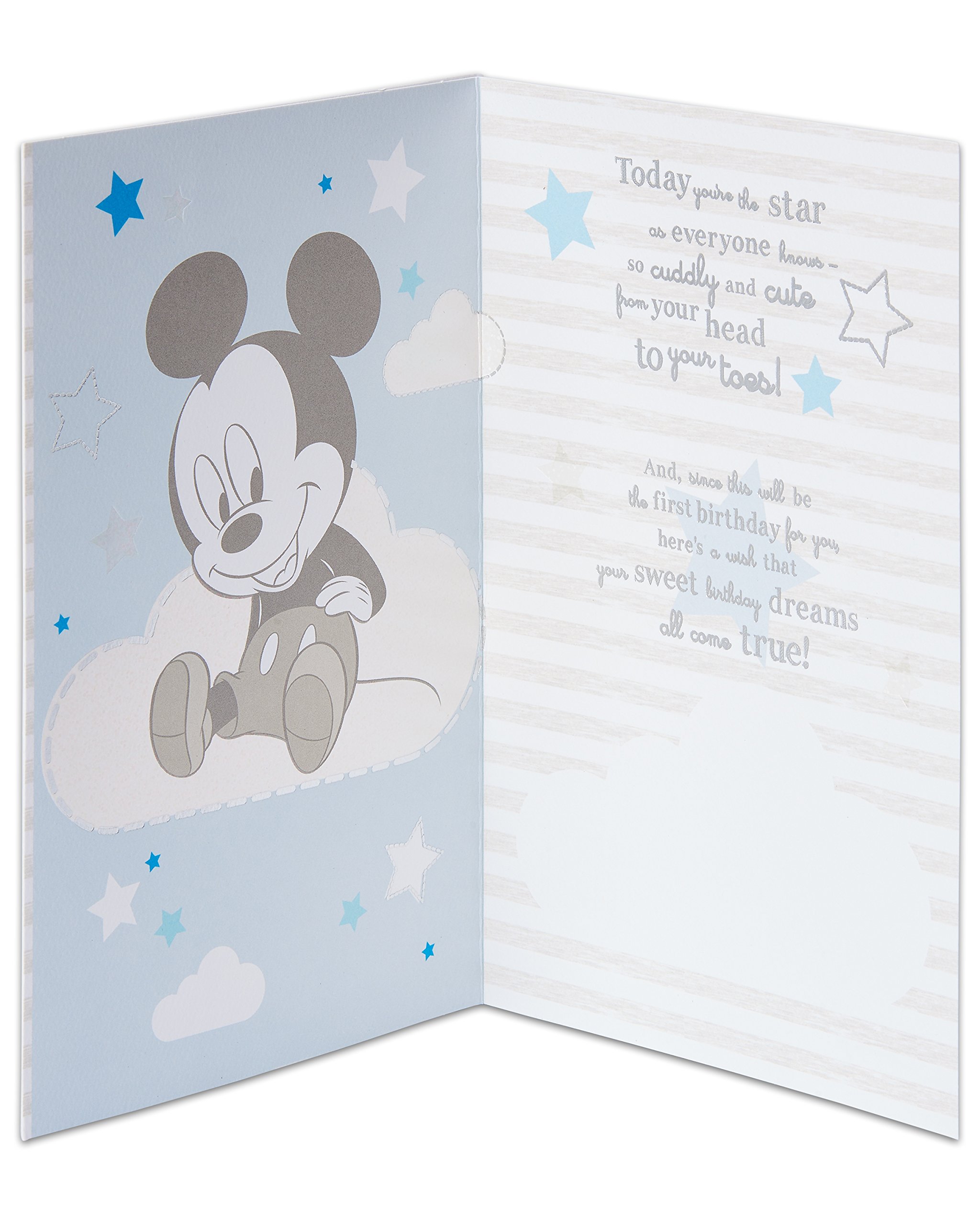American Greetings 1st Birthday Card (Mickey Mouse) - Image 2