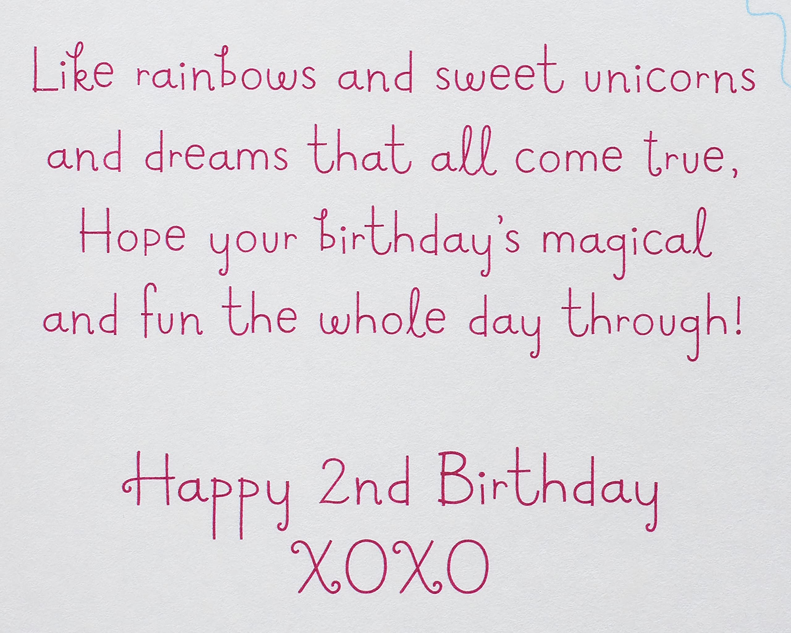 American Greetings 2nd Birthday Card (Unicorn) - Image 3