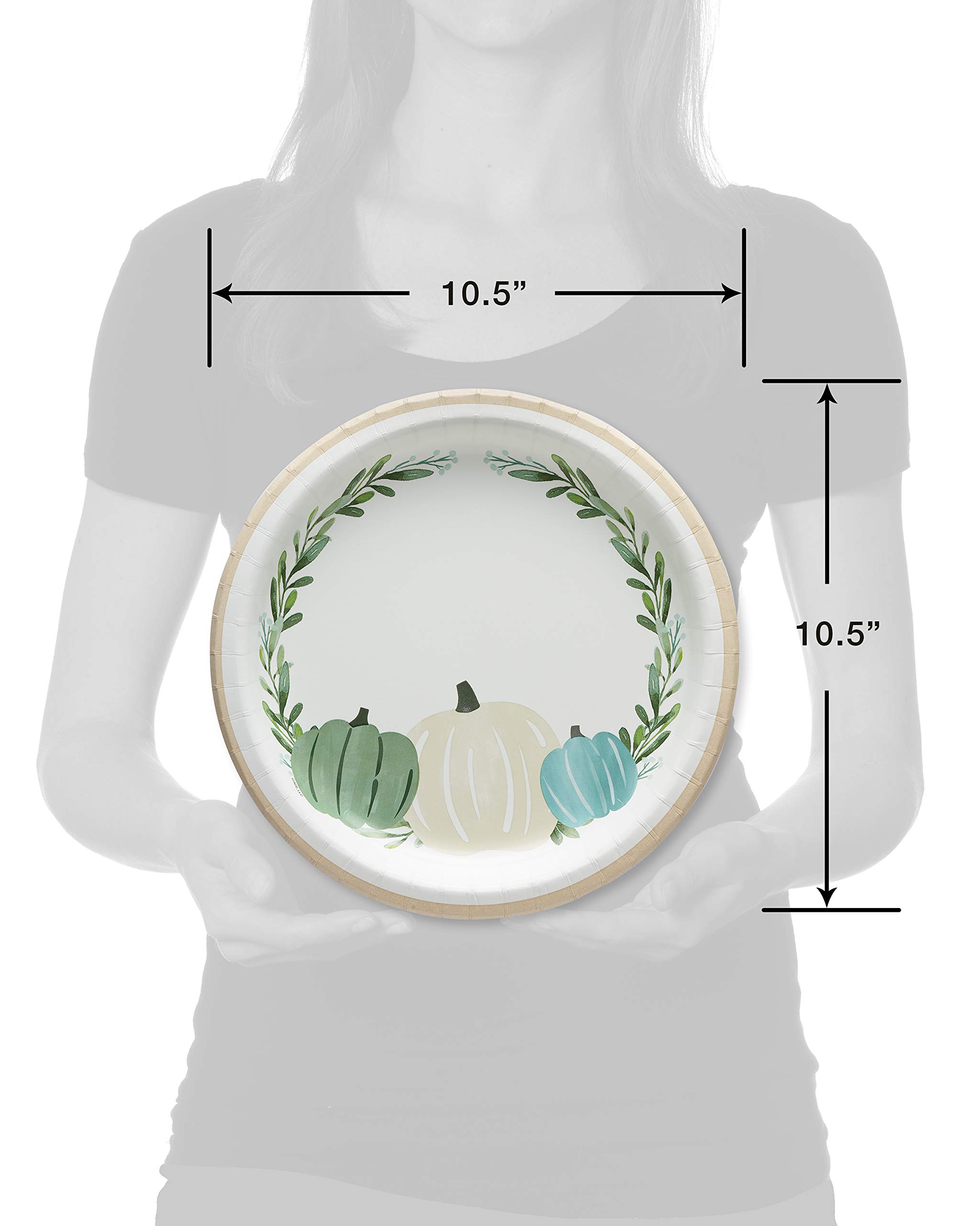 American Greetings 36-Count 9 in. Paper Dinner Plates, Pumpkin Thanksgiving Party Supplies - Image 3