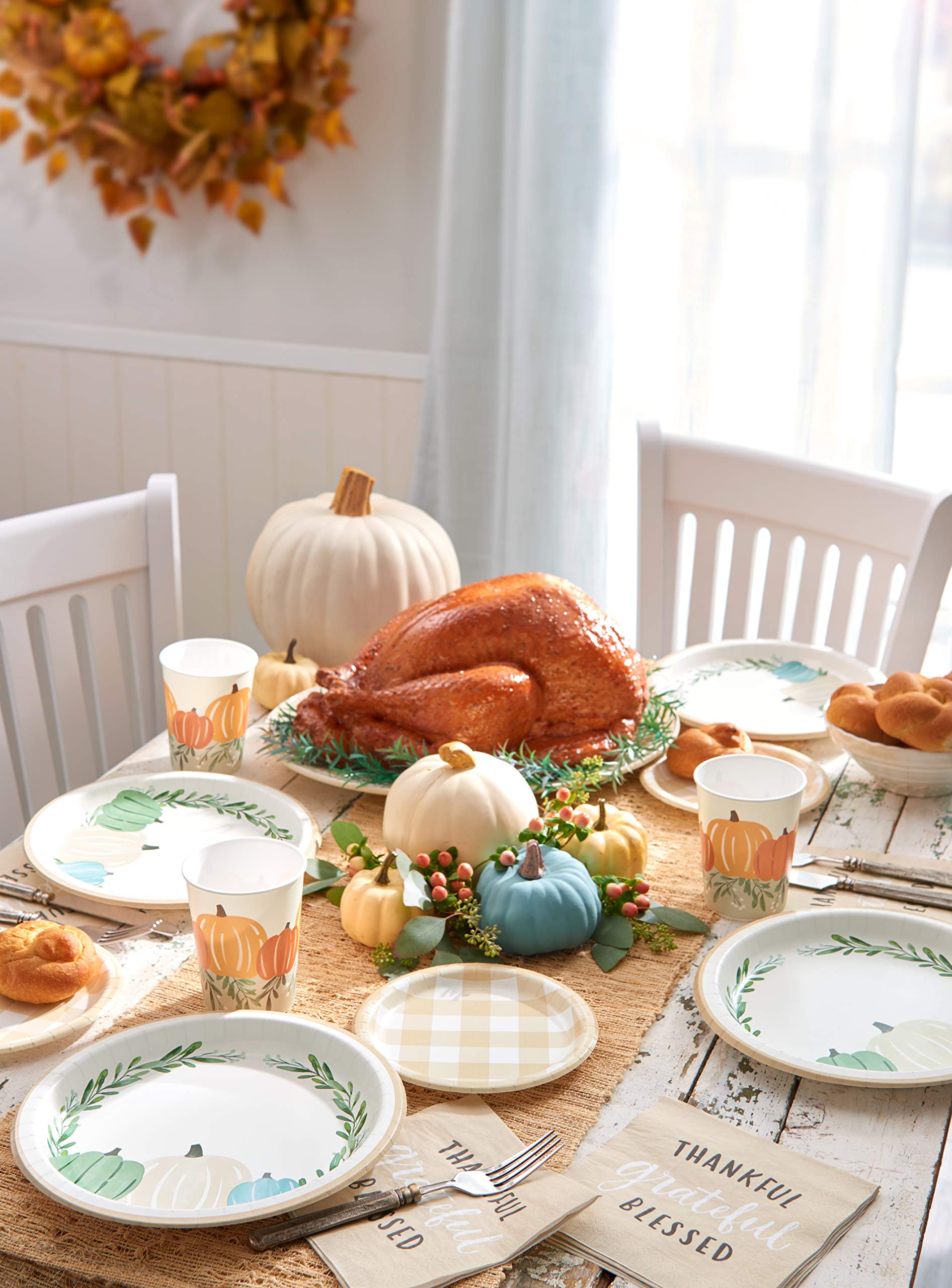 American Greetings 36-Count 9 in. Paper Dinner Plates, Pumpkin Thanksgiving Party Supplies - Image 4