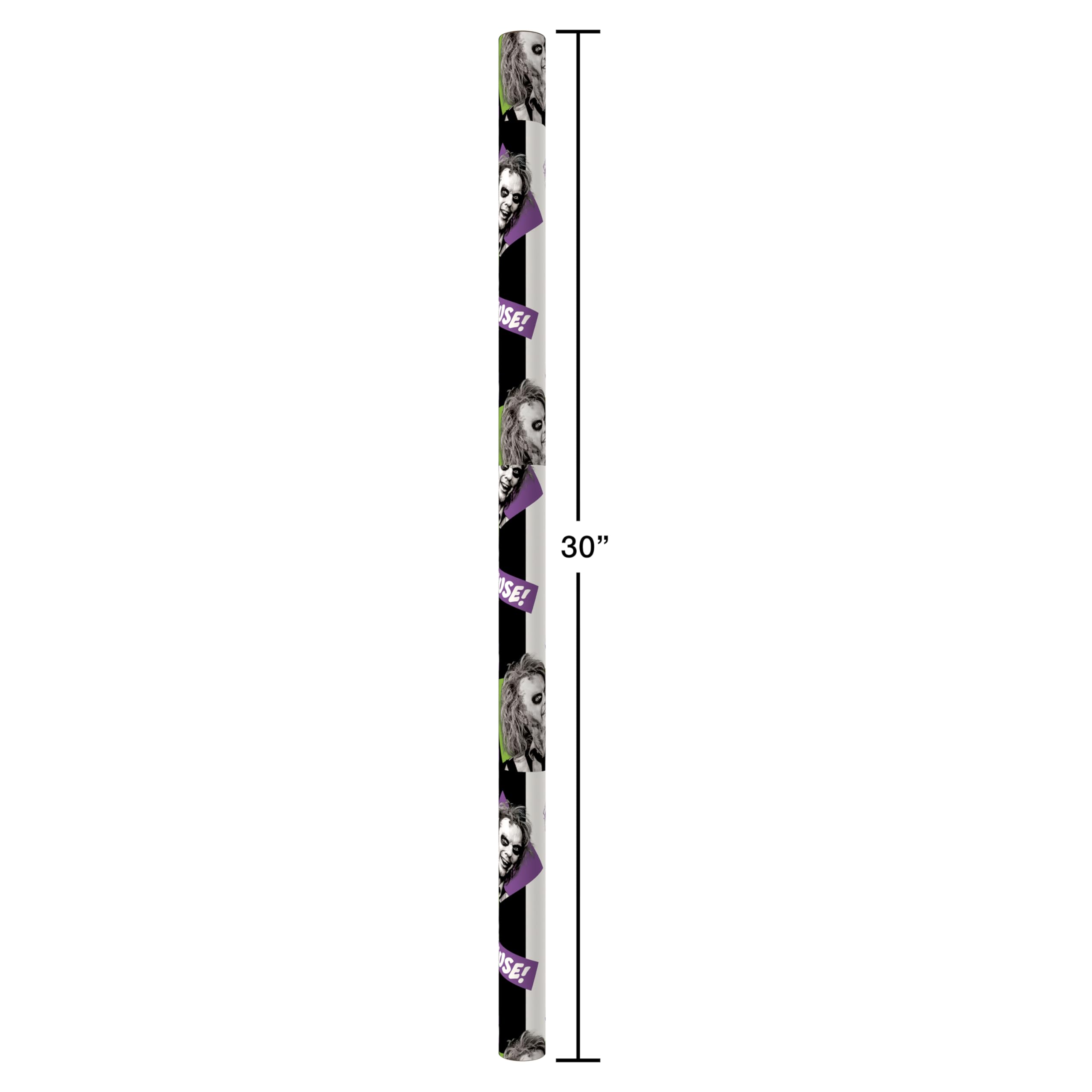 American Greetings 40 sq. ft. Reversible Beetlejuice Wrapping Paper for All Occasions (1 Roll, 30 in. x 192 in.) - Image 5