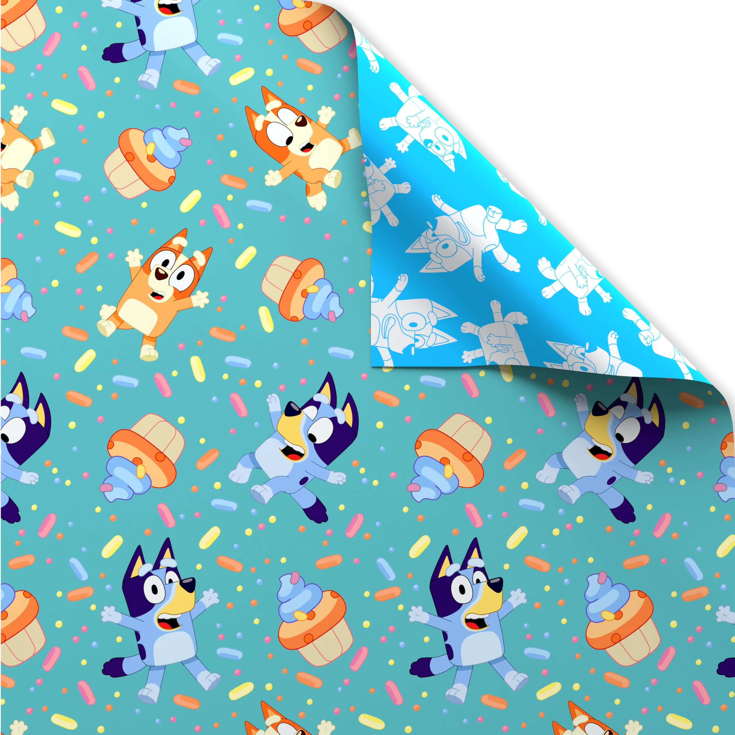 American Greetings 40 sq. ft. Reversible Bluey Wrapping Paper for All Occasions (1 Roll, 30 in. x 192 in.) - Image 2