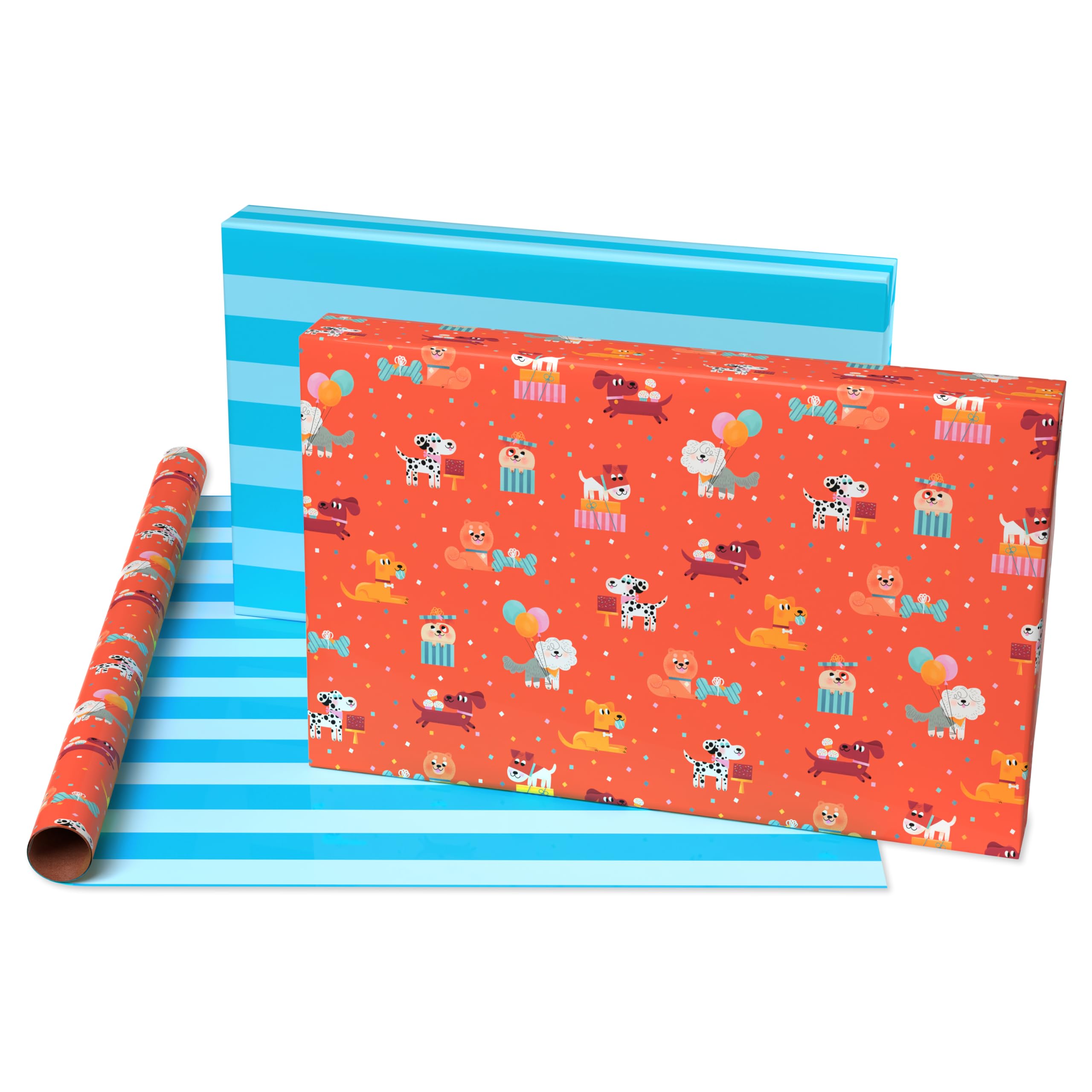 American Greetings 40 sq. ft. Reversible Kids Wrapping Paper for Birthday, Designed by Allison Black (1 Roll, 30 in. x 192 in.) - Image 3