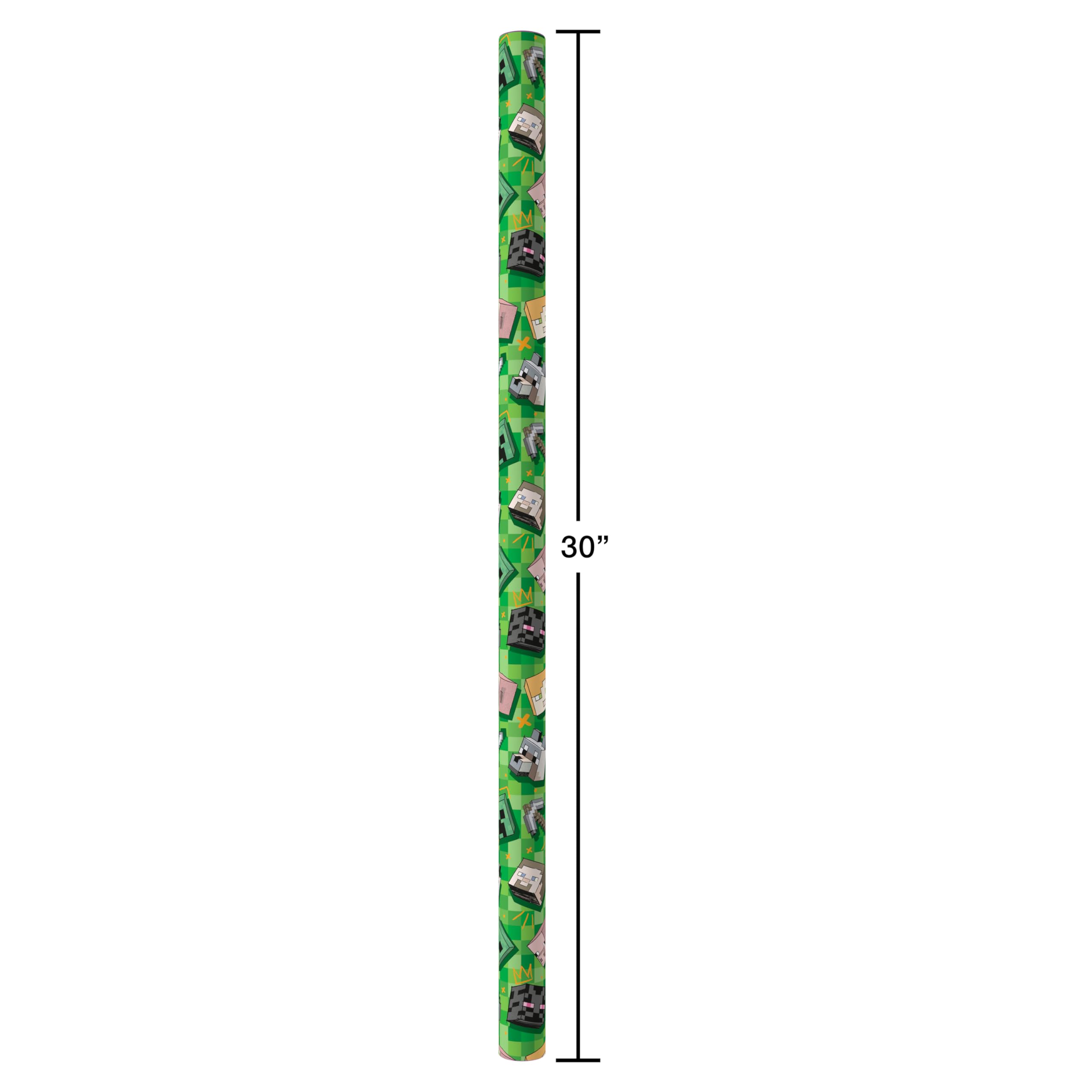 American Greetings 40 sq. ft. Reversible Minecraft Wrapping Paper for All Occasions (1 Roll, 30 in. x 192 in.) - Image 5