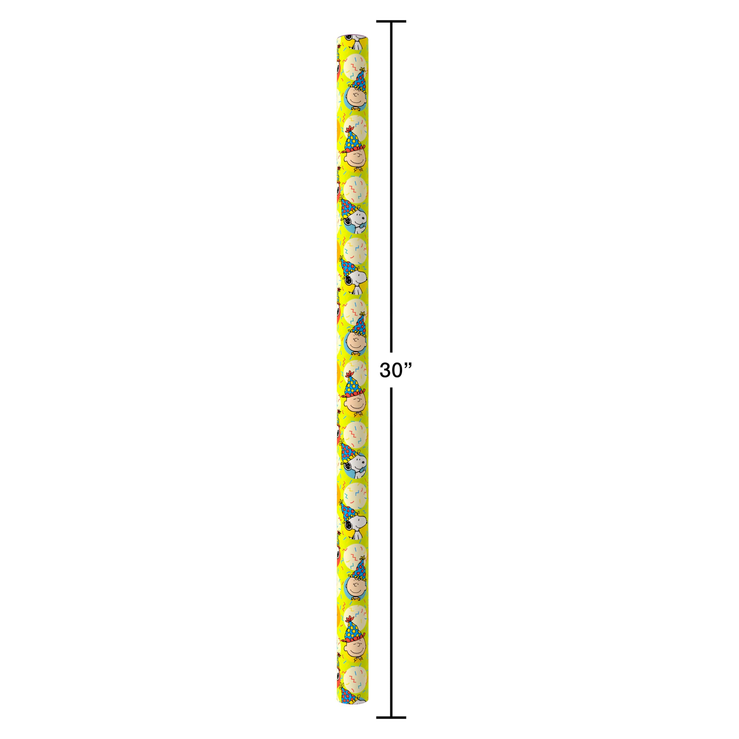 American Greetings 40 sq. ft. Reversible Peanuts Wrapping Paper for Birthday (1 Roll, 30 in. x 192 in.) - Image 5