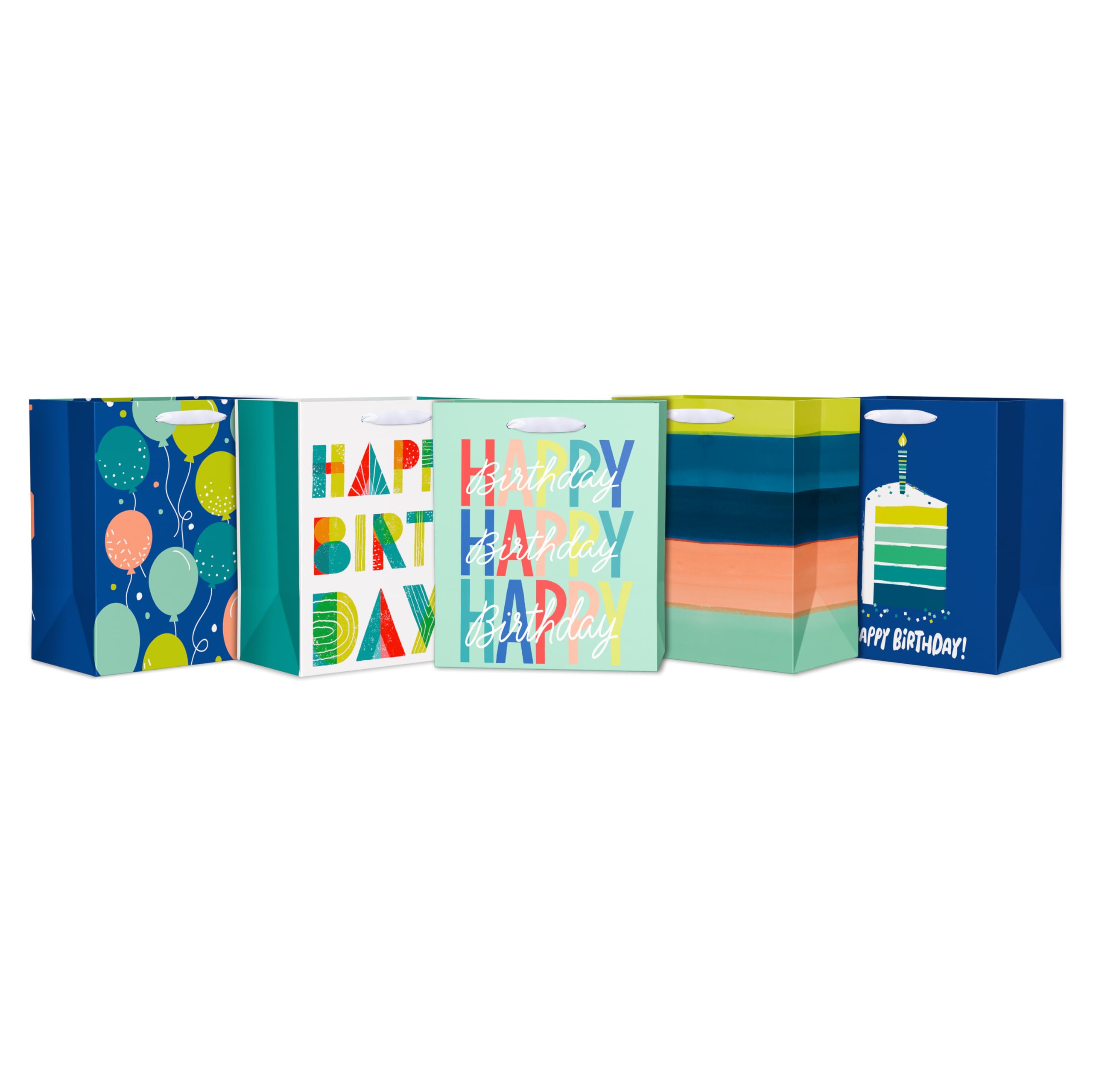 American Greetings 6.5" Small Gift Bags for Birthday and Celebrations (5-Count)