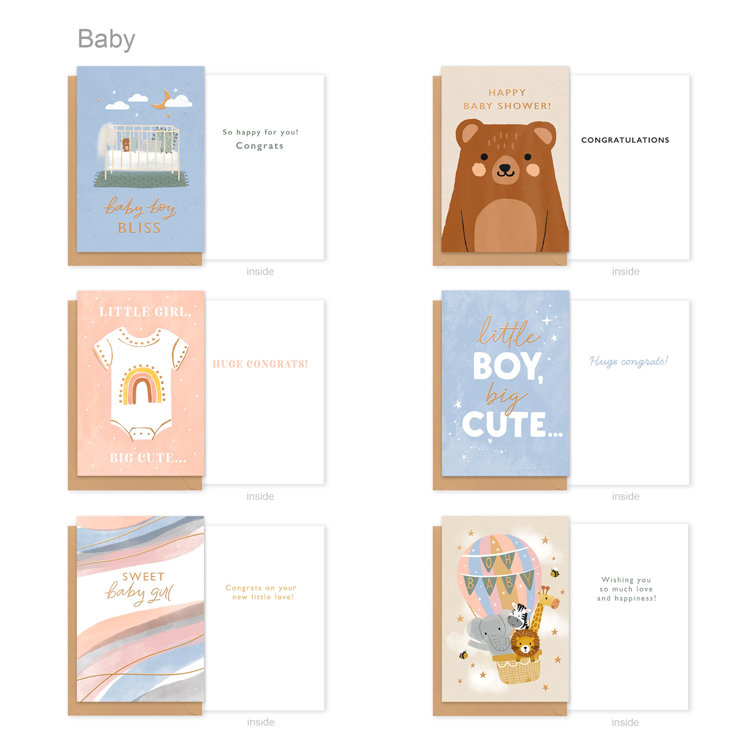 American Greetings 6-Count Baby Celebrations Card Bundle with Envelopes- Baby Shower and Congratulations - Image 4
