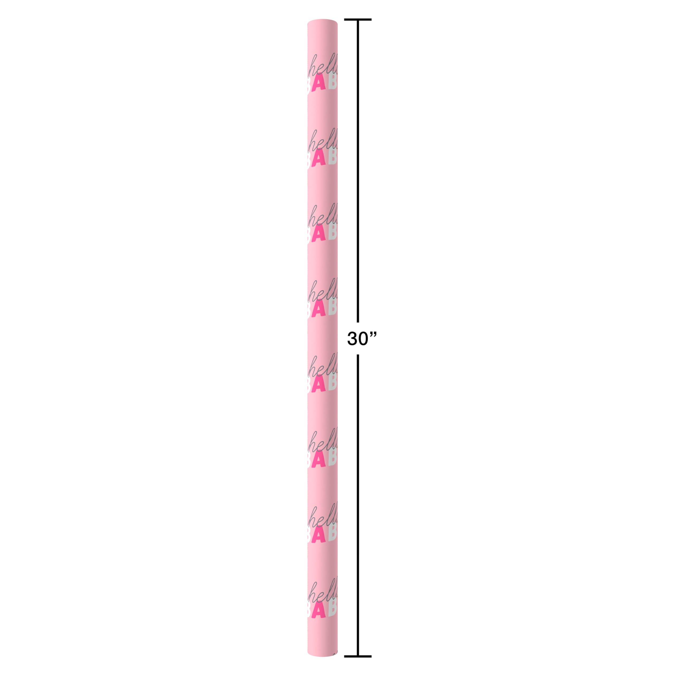 American Greetings 60 sq. ft. Reversible Wrapping Paper for Baby Showers or Baby Girl (1 Roll, 30 in. x 288 in.) - Image 5