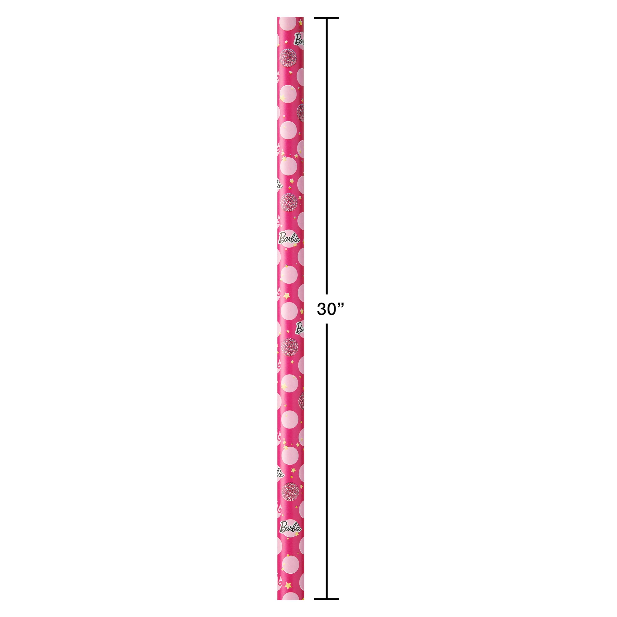 American Greetings 75 sq. ft. Reversible Barbie Wrapping Paper for Birthdays and All Occasions, Stars, Polka Dots and Stripes (1 Roll, 30 in. x 30 ft.) - Image 5