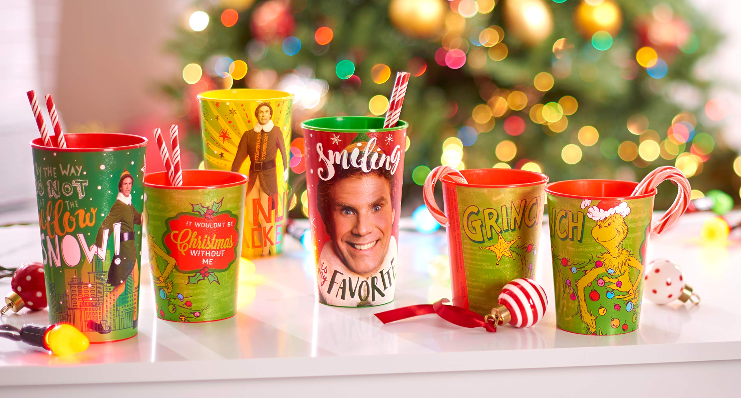 American Greetings 8-Count 16 oz. Reusable Plastic Cups, Grinch Christmas Party Supplies - Image 3