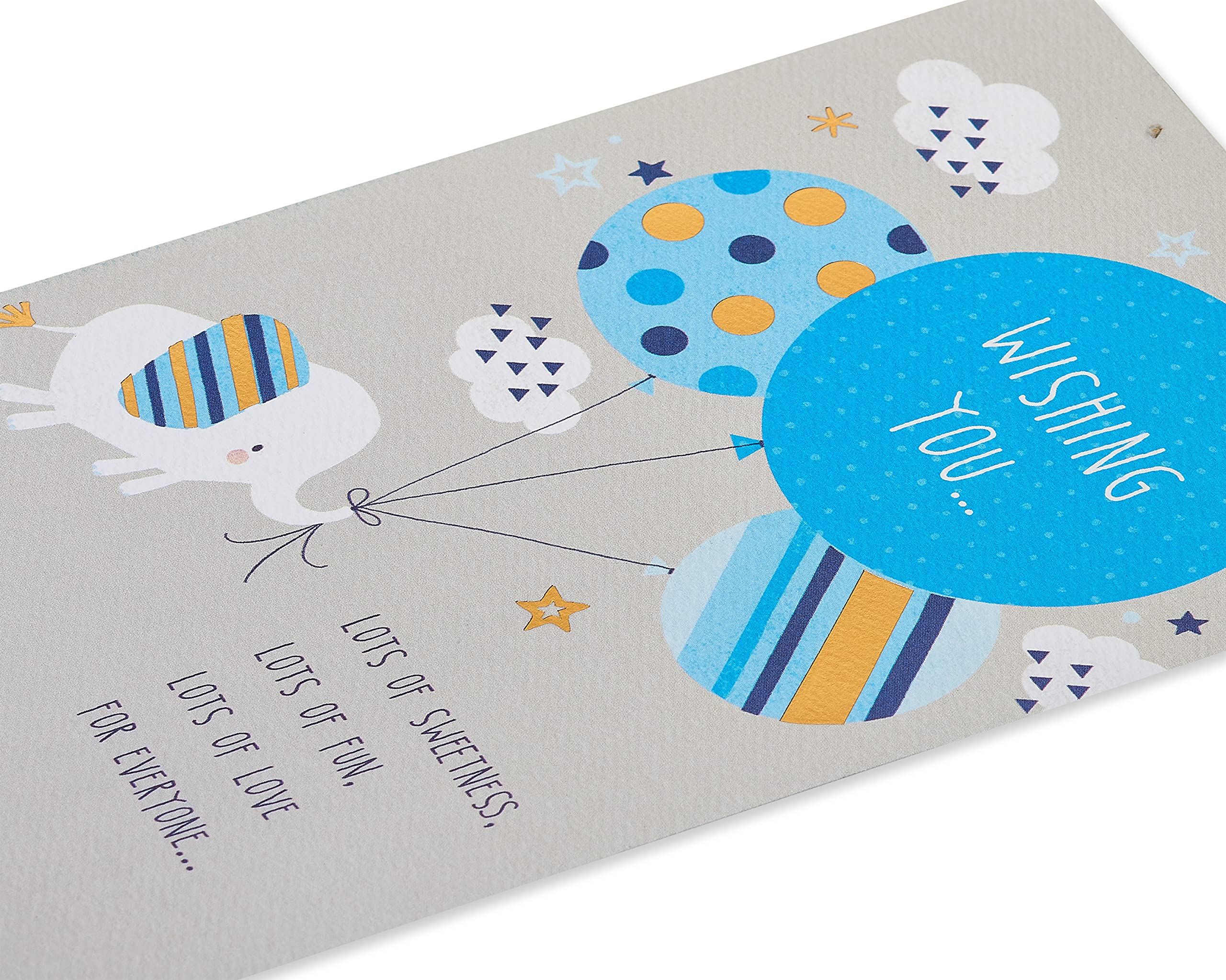 American Greetings Baby Shower Card for Boy (Baby Elephant) - Image 5