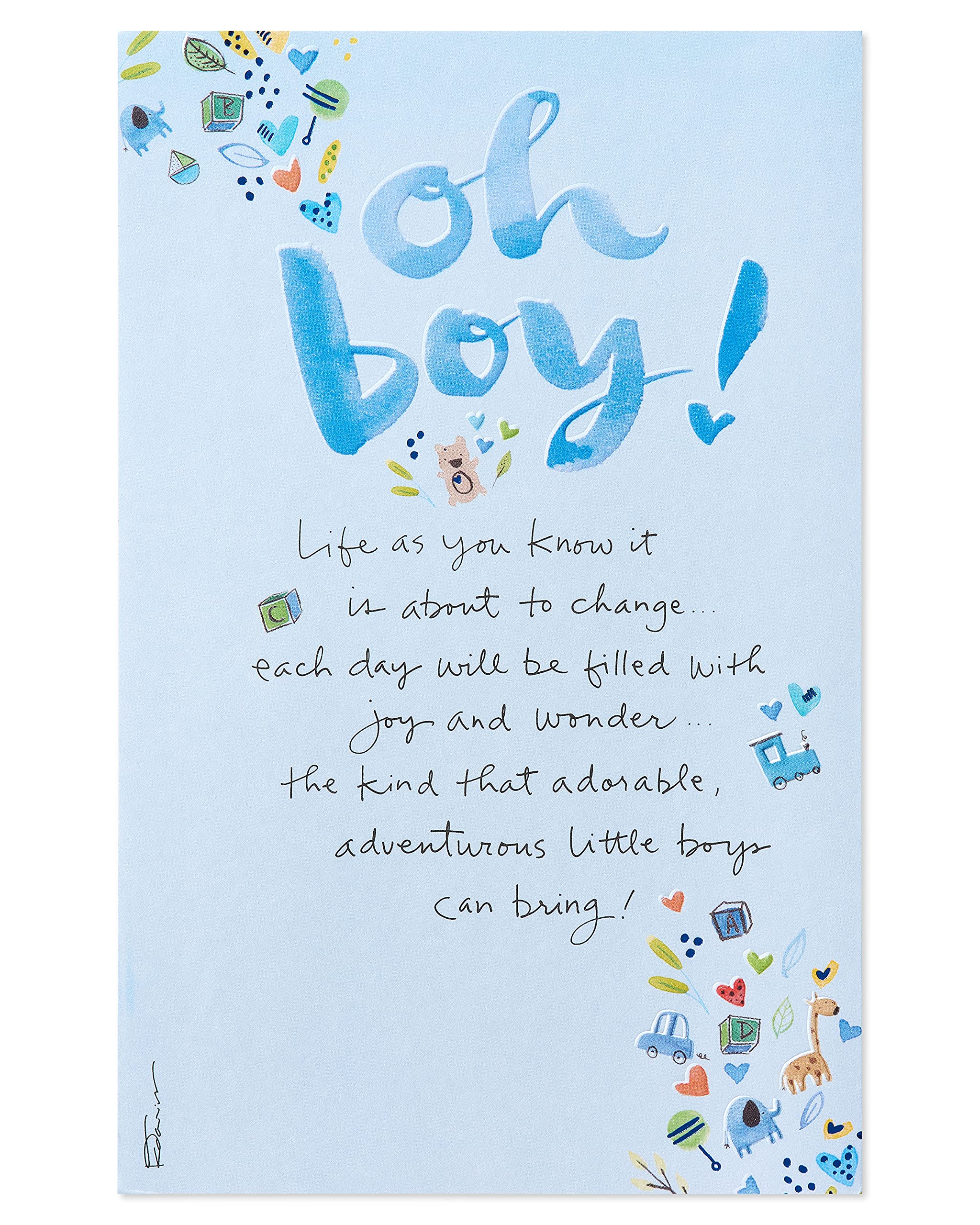 American Greetings Baby Shower Card for Boy (New Little One) - Image 4