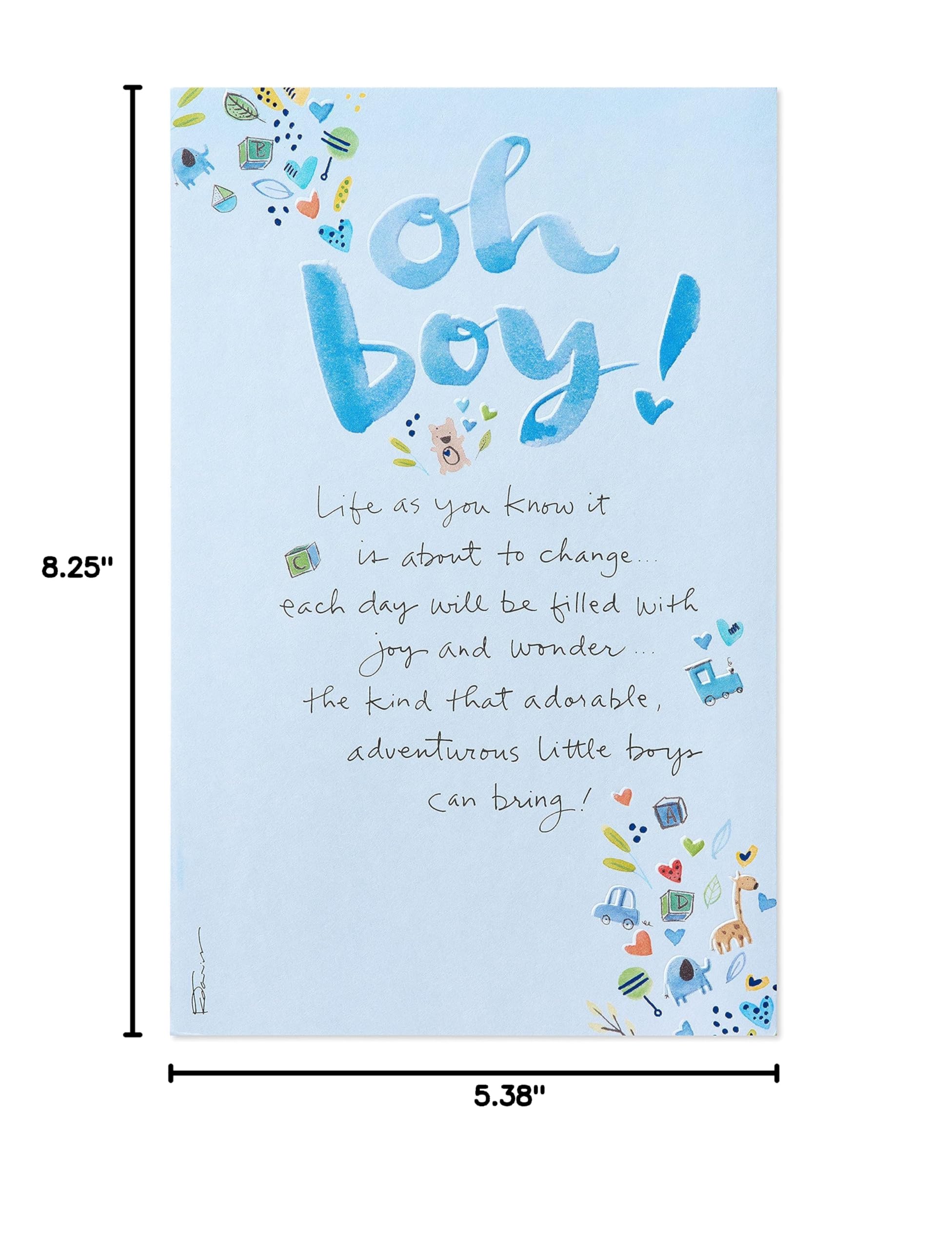 American Greetings Baby Shower Card for Boy (New Little One) - Image 8