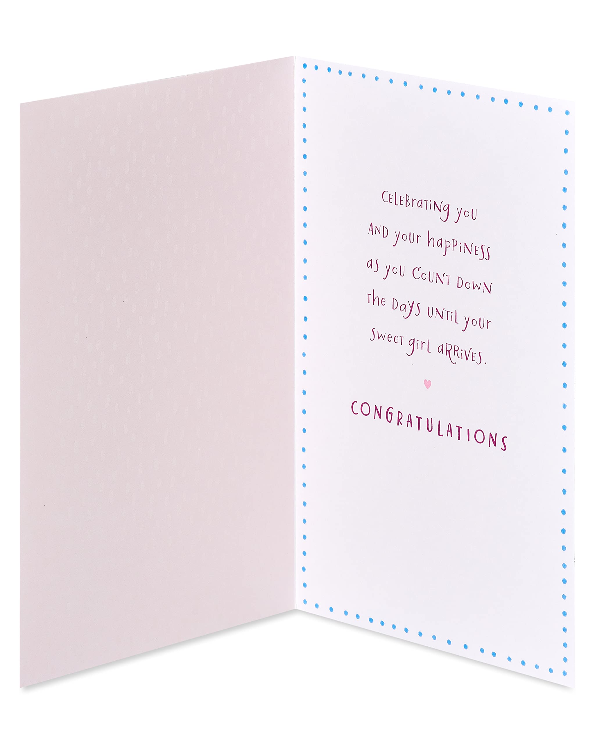 American Greetings Baby Shower Card for Girl (Count Down the Days) - Image 2