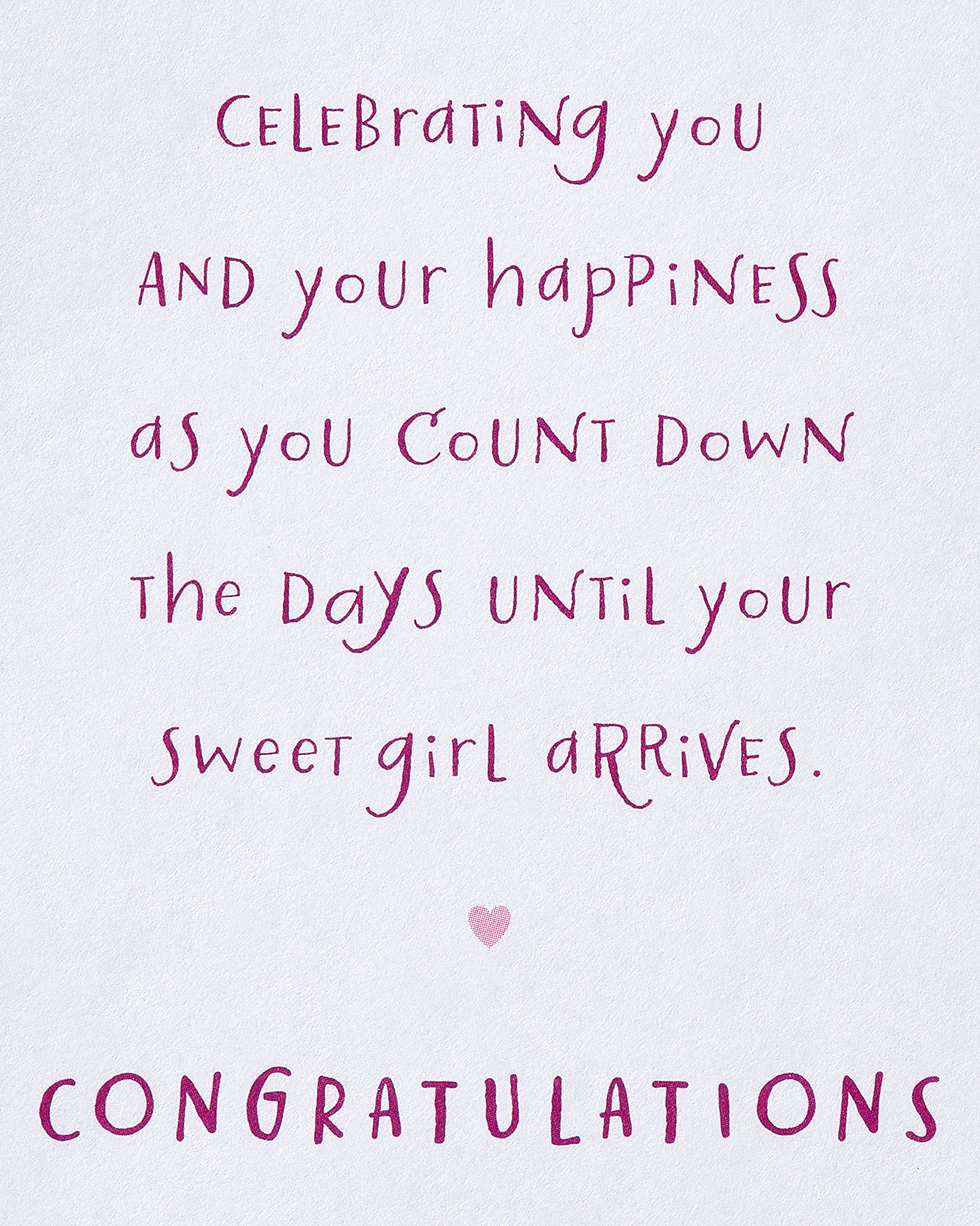 American Greetings Baby Shower Card for Girl (Count Down the Days) - Image 3