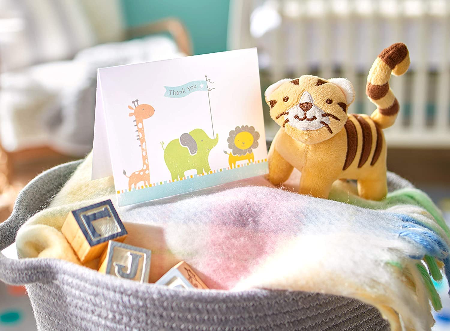 American Greetings Baby Shower Thank You Cards with Envelopes, Giraffe, Elephant and Lion (50-Count) - Image 5