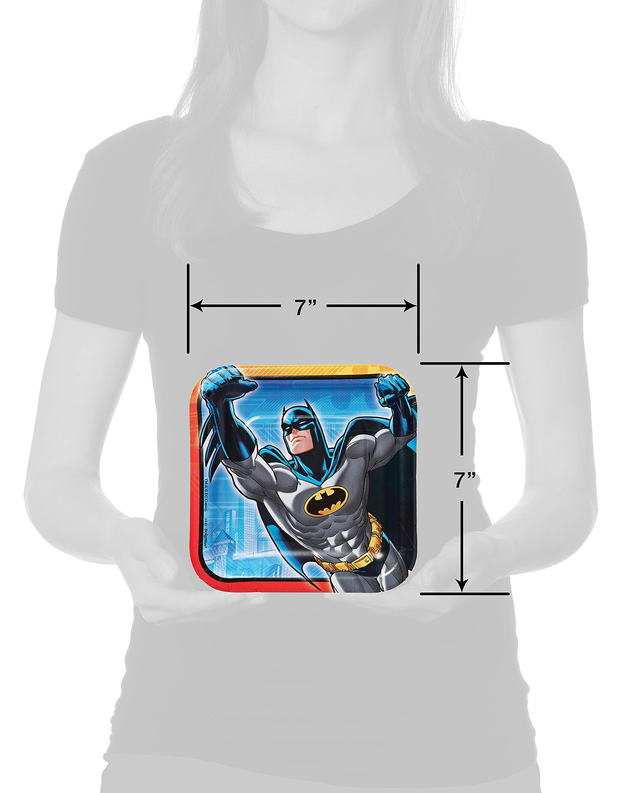 American Greetings Batman Party Supplies Disposable Paper Dessert Plates, Multicolor, 8-Count - Image 3
