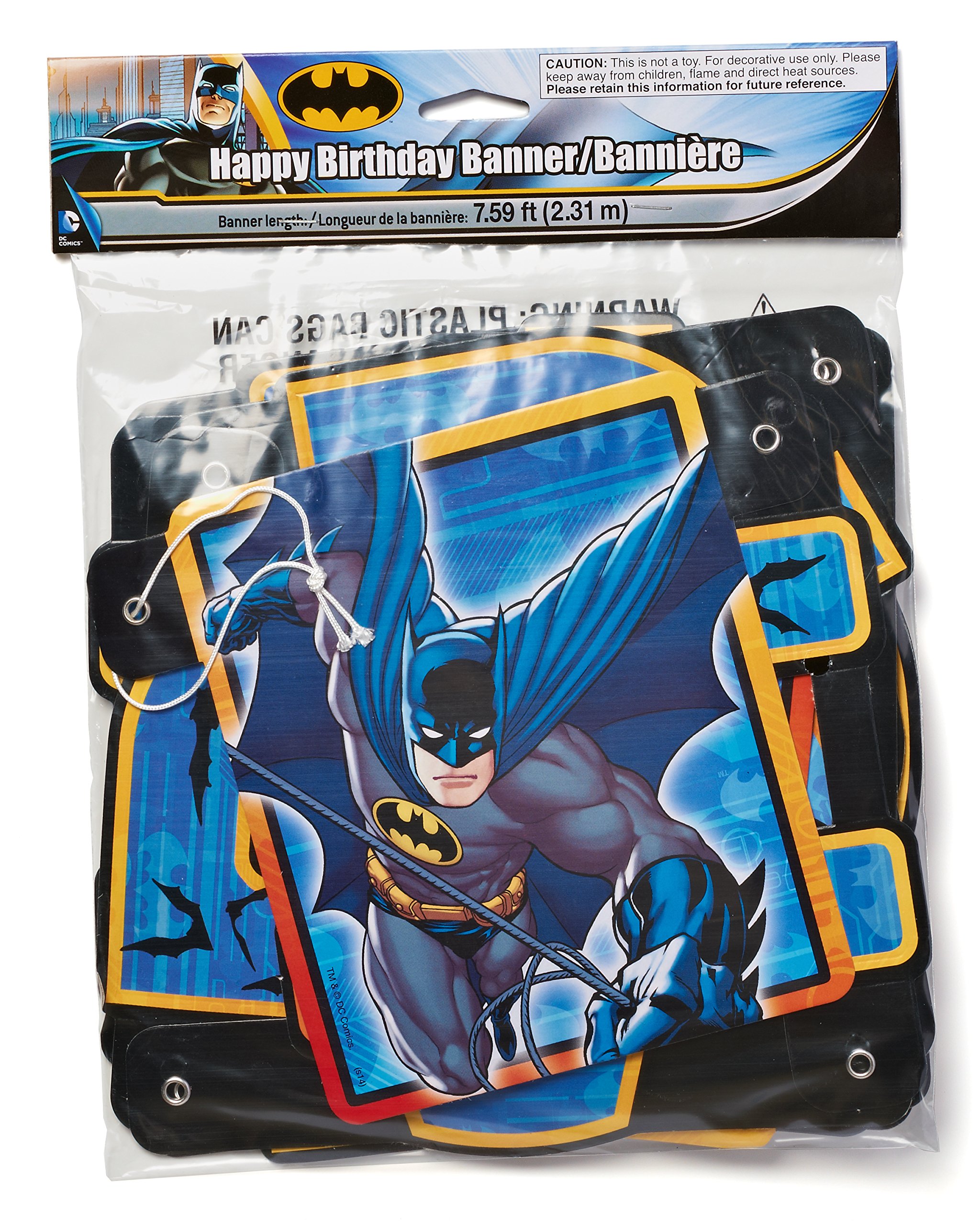 American Greetings Batman Party Supplies, Paper Birthday Party Banner, 1-Count - Image 3