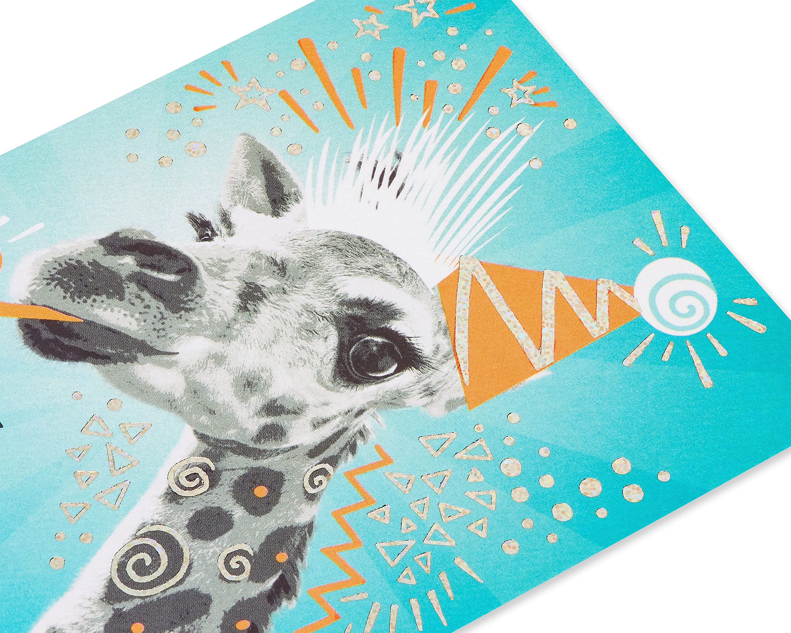 American Greetings Birthday Card for Boy (Giraffe with Party Hat) - Image 5