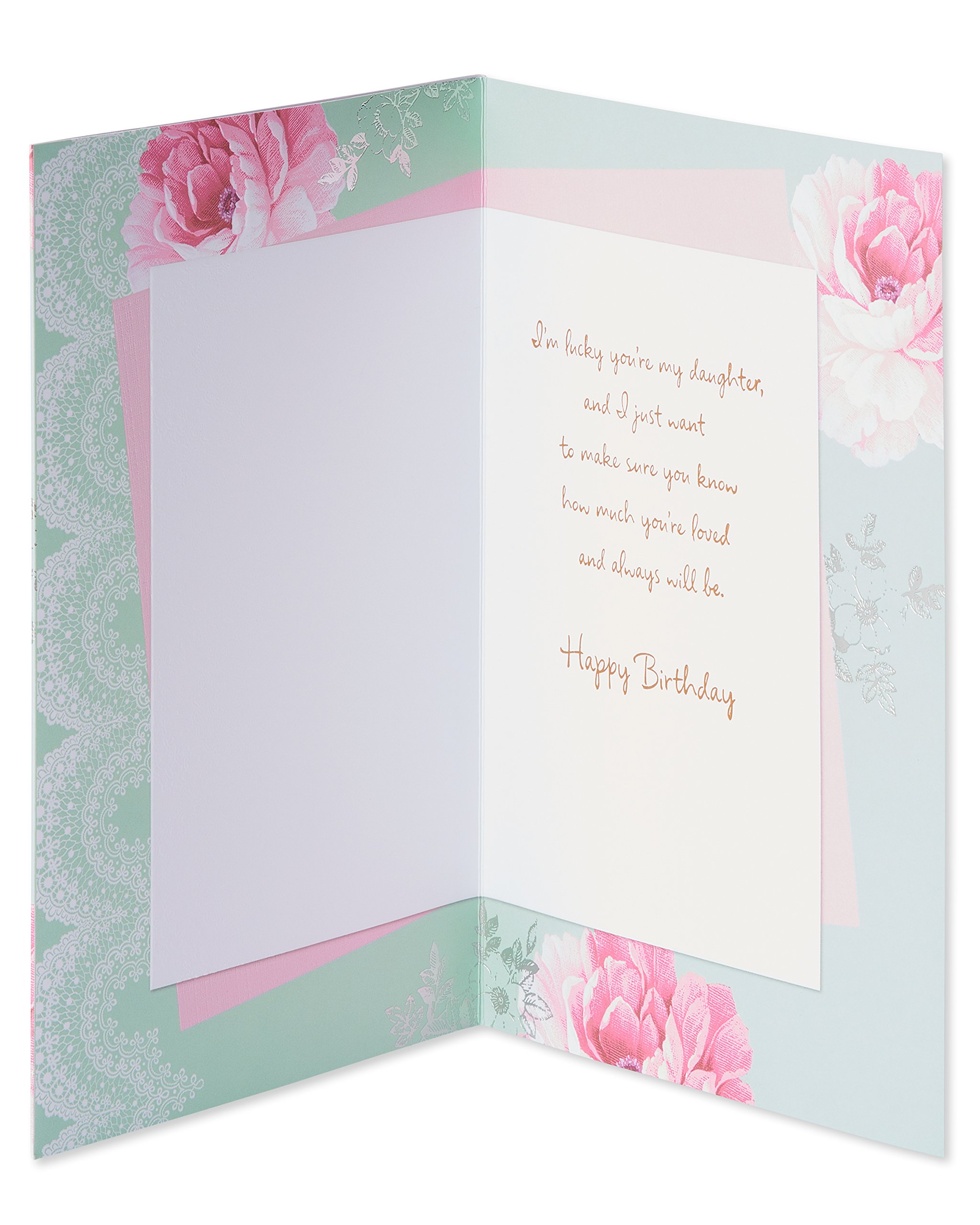 American Greetings Birthday Card for Daughter (Pink Floral) - Image 2