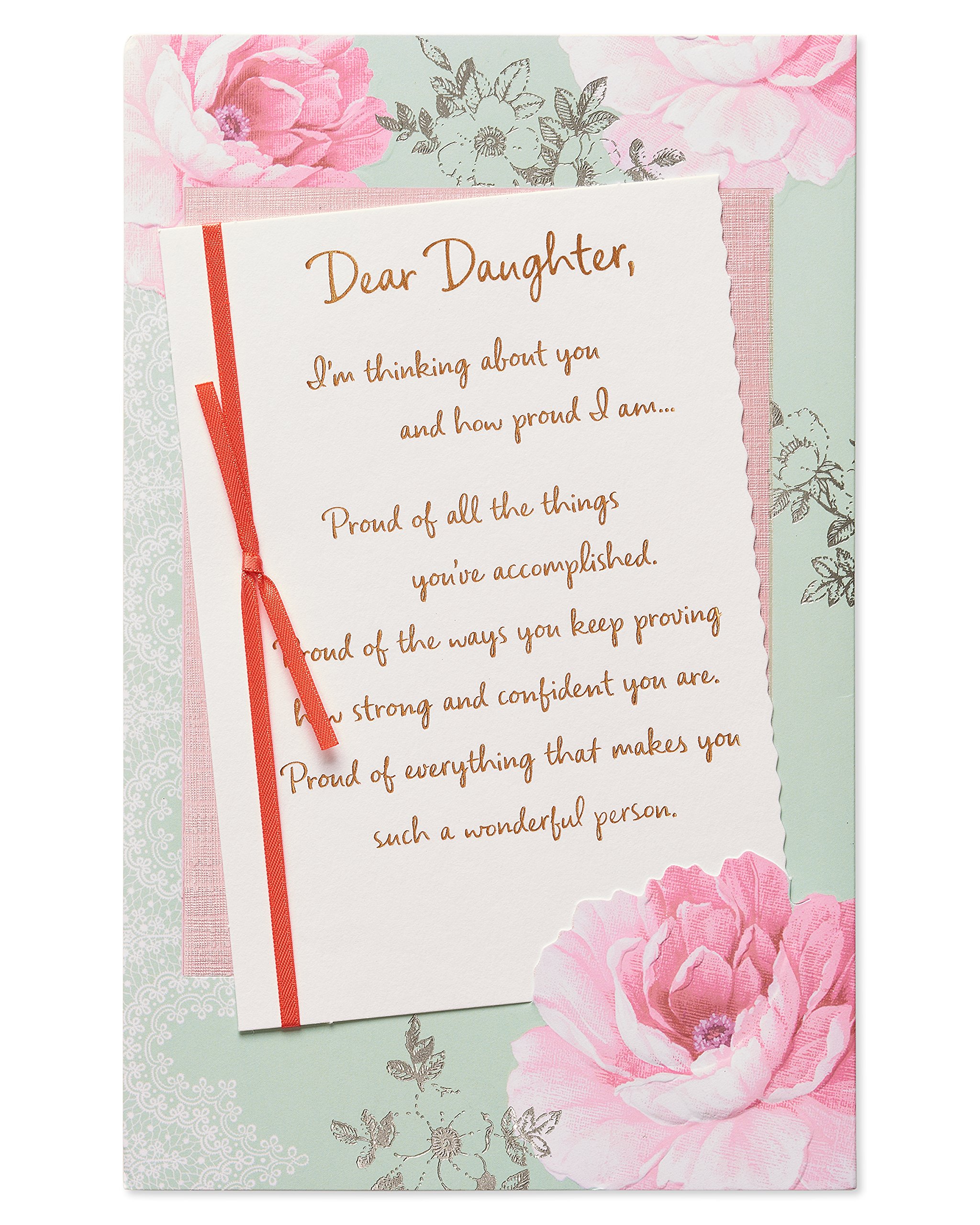 American Greetings Birthday Card for Daughter (Pink Floral) - Image 3