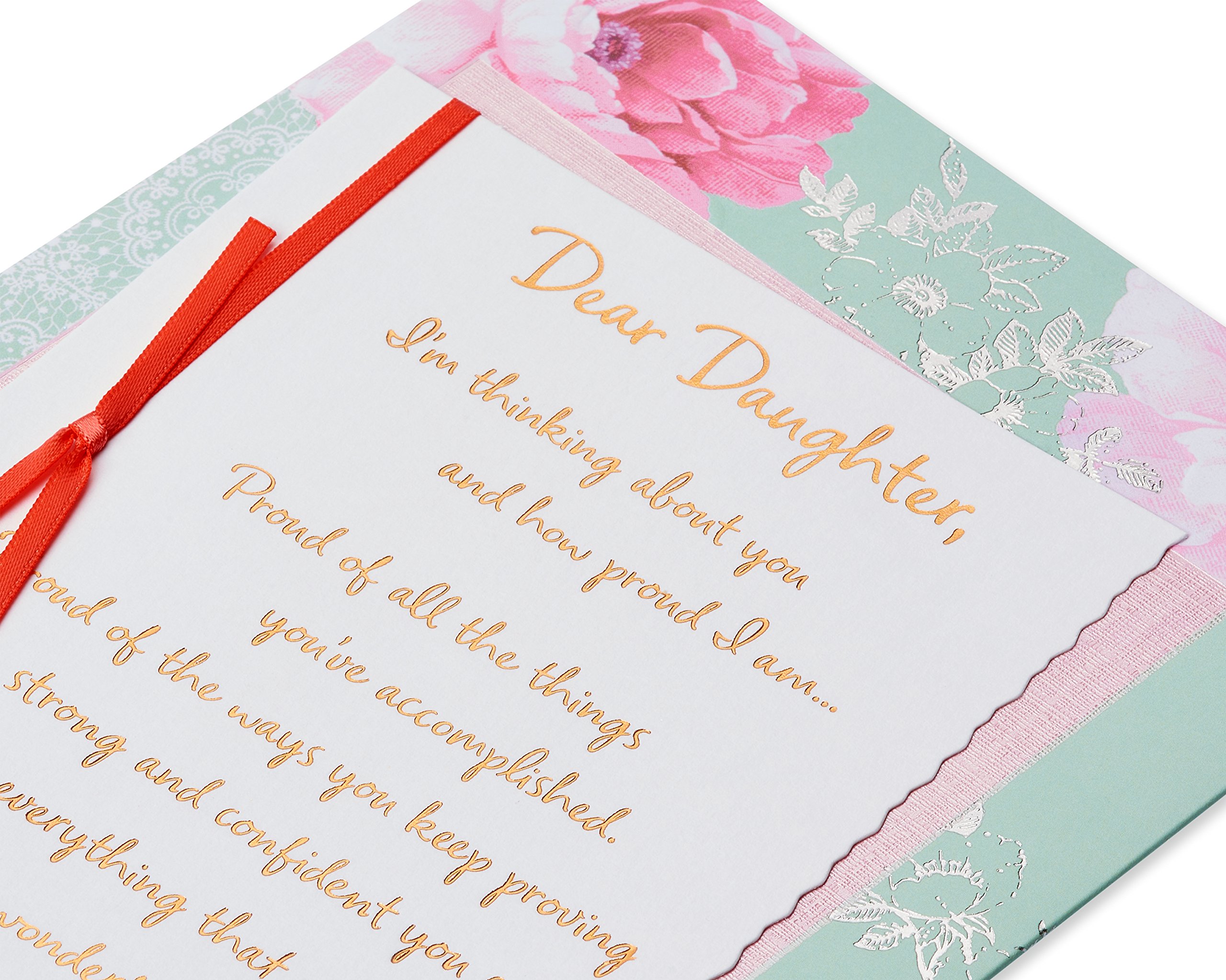 American Greetings Birthday Card for Daughter (Pink Floral) - Image 4