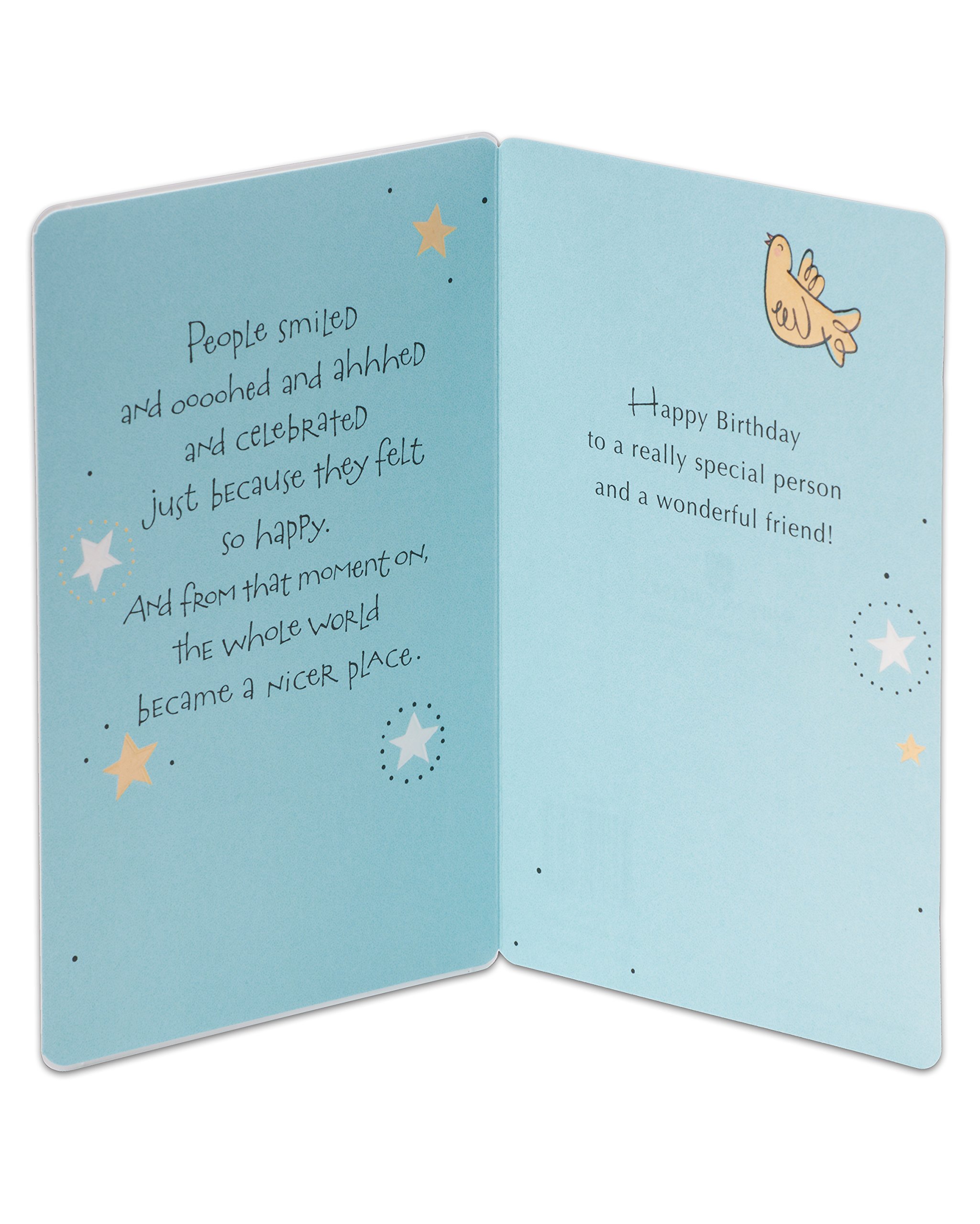 American Greetings Birthday Card for Friend (Birds and Stars) - Image 2