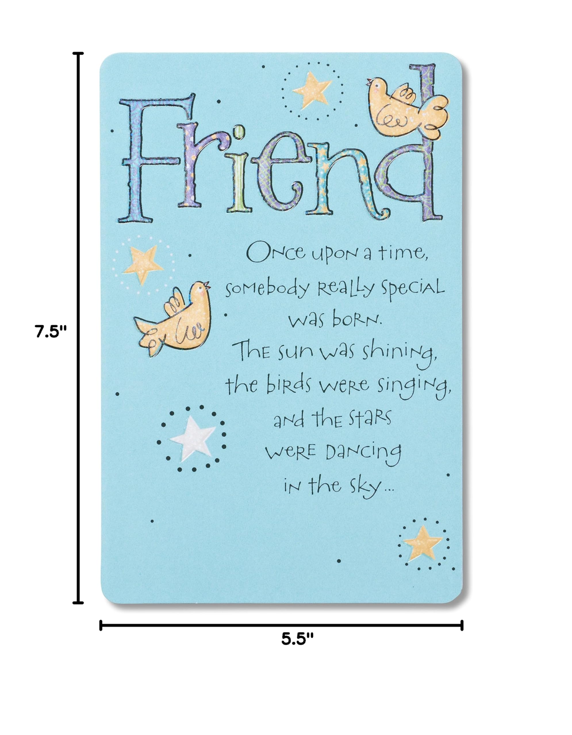 American Greetings Birthday Card for Friend (Birds and Stars) - Image 6