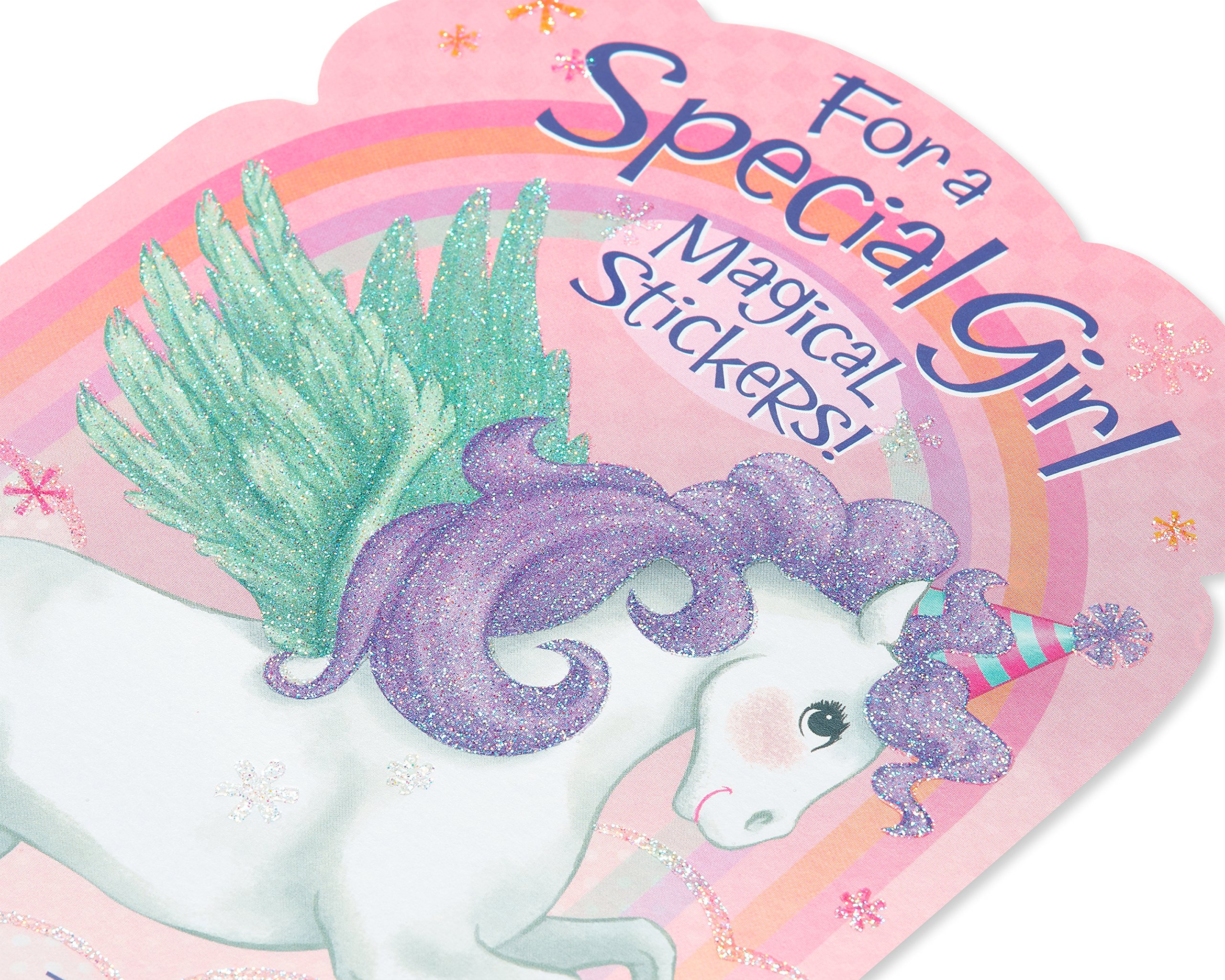 American Greetings Birthday Card for Girl (Pegasus with Stickers) - Image 4