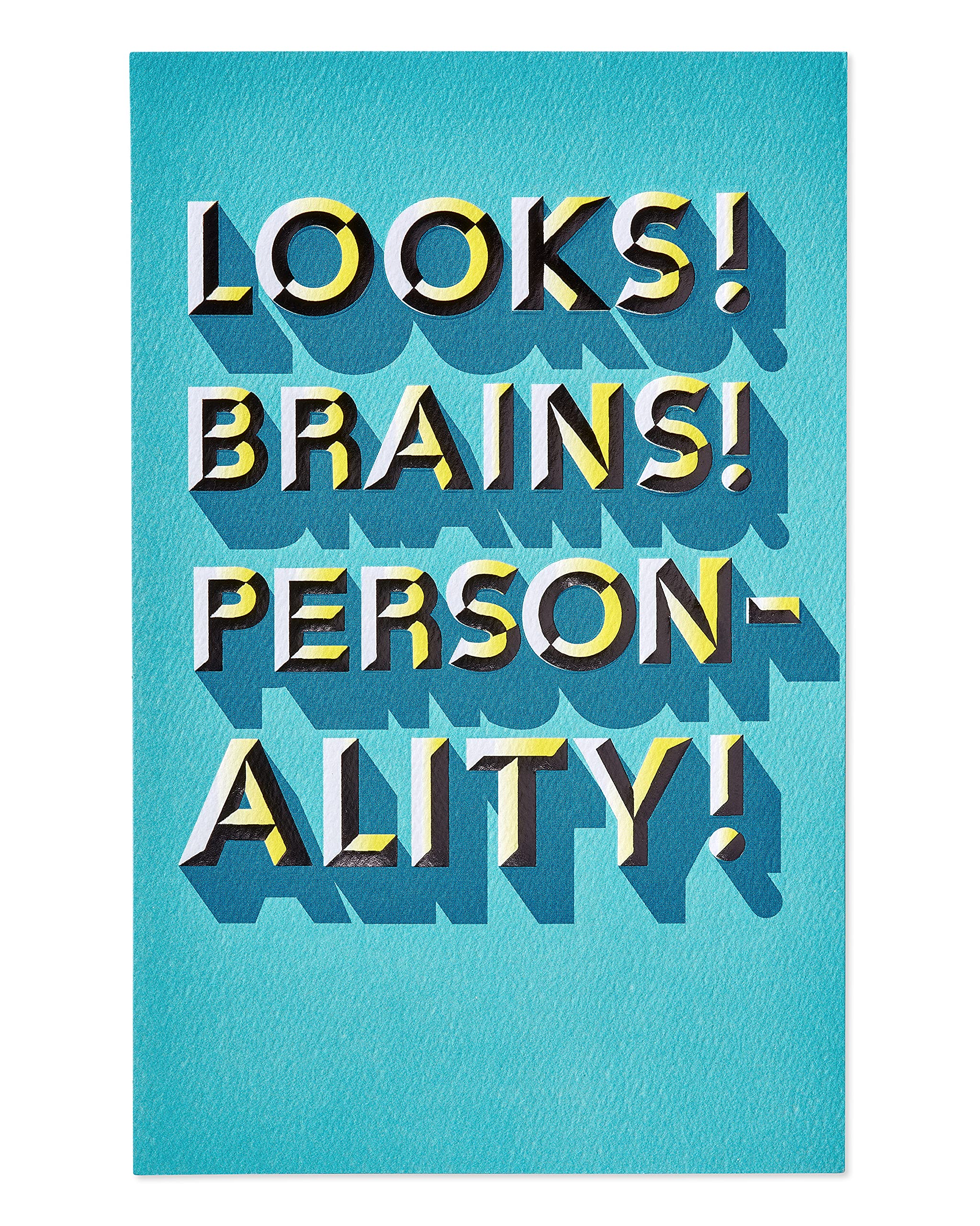 American Greetings Birthday Card for Him (Looks! Brains! Personality!) - Image 4