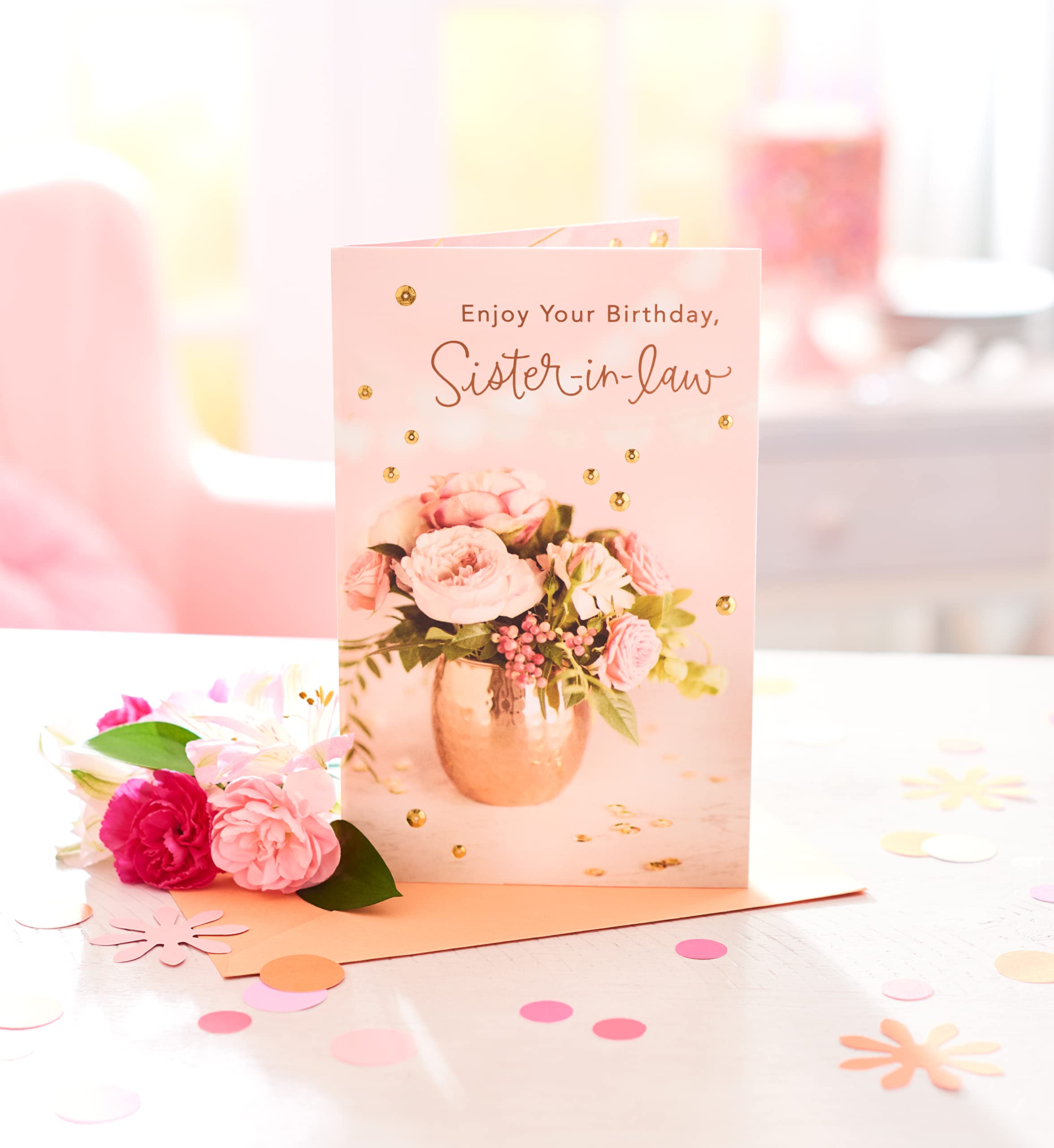 American Greetings Birthday Card for Sister-In-Law (Flower Arrangement) - Image 6